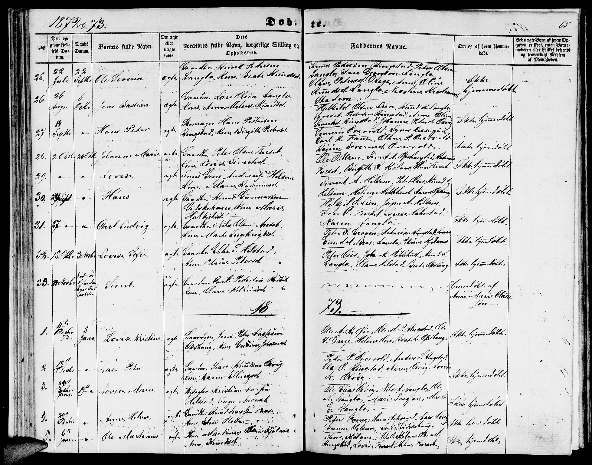 Ministerialprotokoller, klokkerbøker og fødselsregistre - Møre og Romsdal, SAT/A-1454/520/L0291: Parish register (copy) no. 520C03, 1854-1881, p. 65