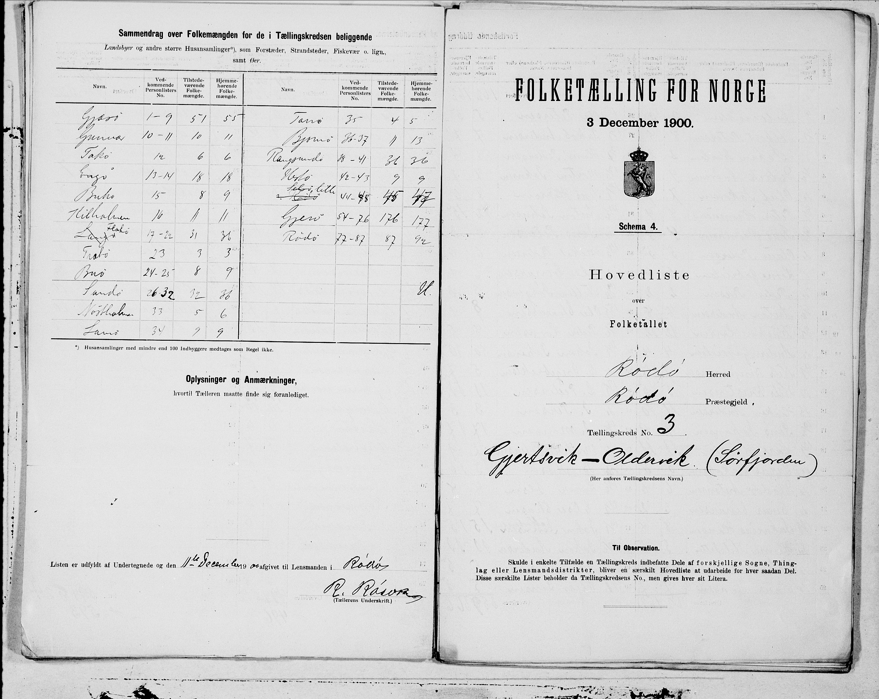 SAT, 1900 census for Rødøy, 1900, p. 6