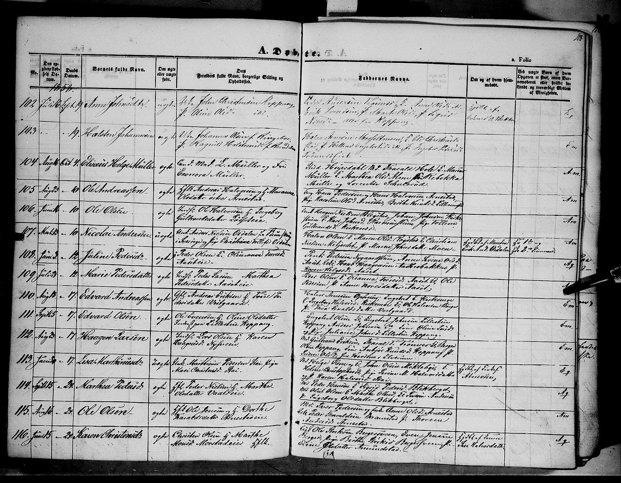 Åmot prestekontor, Hedmark, AV/SAH-PREST-056/H/Ha/Haa/L0006: Parish register (official) no. 6, 1842-1861, p. 108