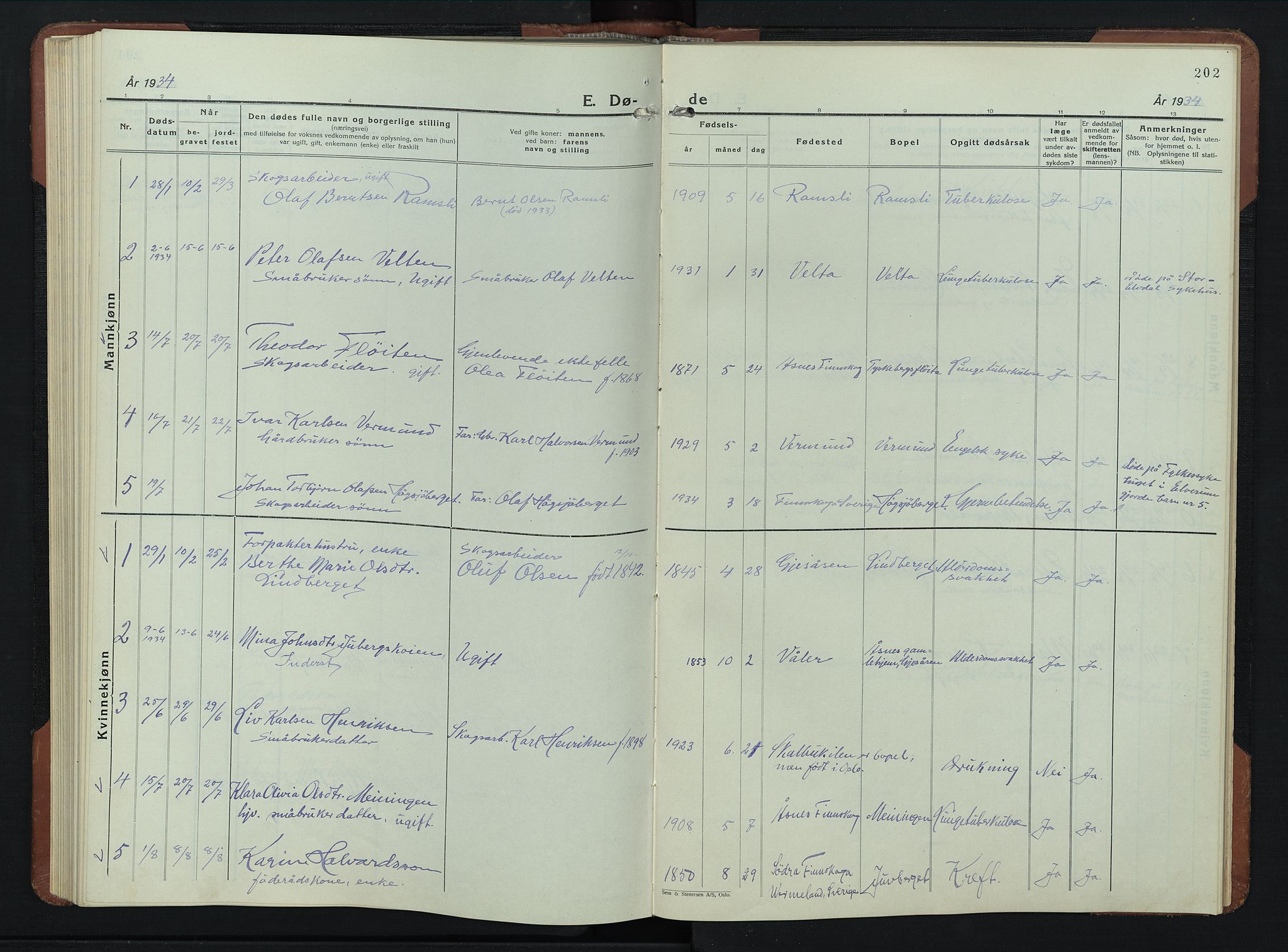 Åsnes prestekontor, AV/SAH-PREST-042/H/Ha/Hab/L0009: Parish register (copy) no. 9, 1930-1954, p. 202