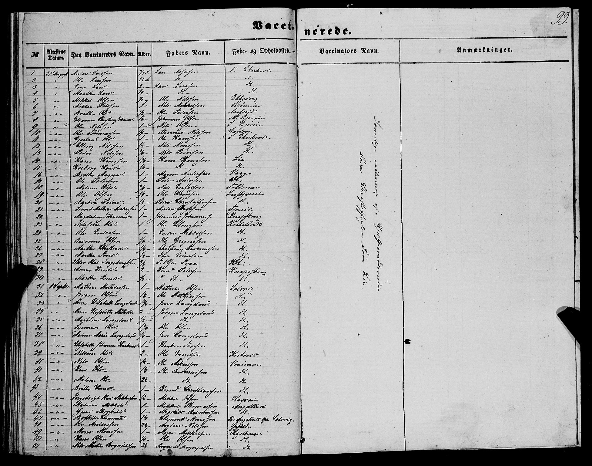 Fjell sokneprestembete, SAB/A-75301/H/Haa: Parish register (official) no. A 4, 1851-1870, p. 99