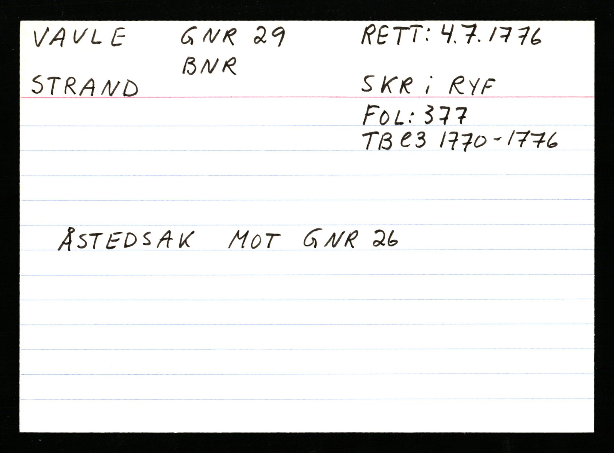 Statsarkivet i Stavanger, AV/SAST-A-101971/03/Y/Ym/L0065: Åstedskort sortert etter gårdsnavn: Vatland - Vervig, 1600-1950, p. 222