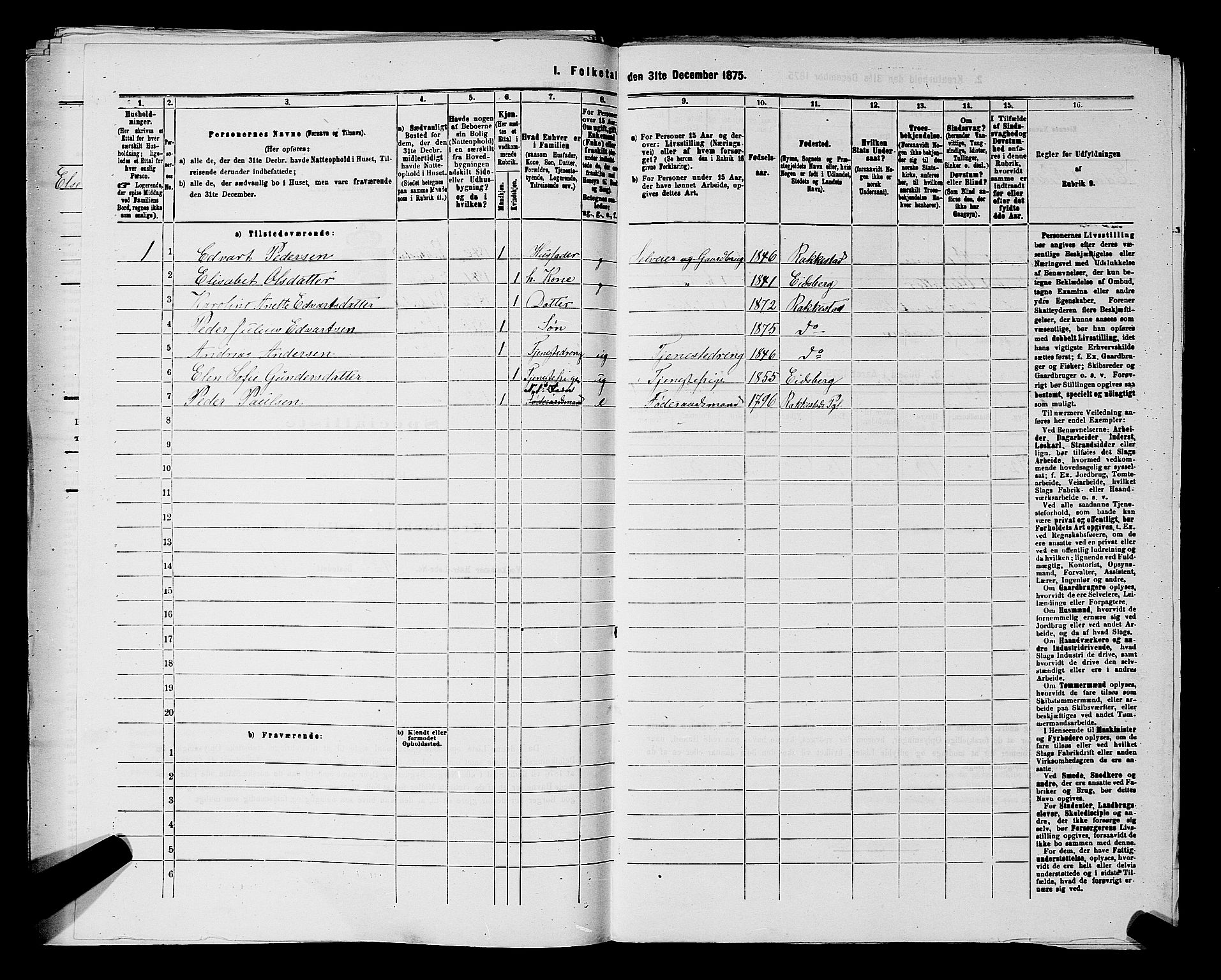 RA, 1875 census for 0128P Rakkestad, 1875, p. 591