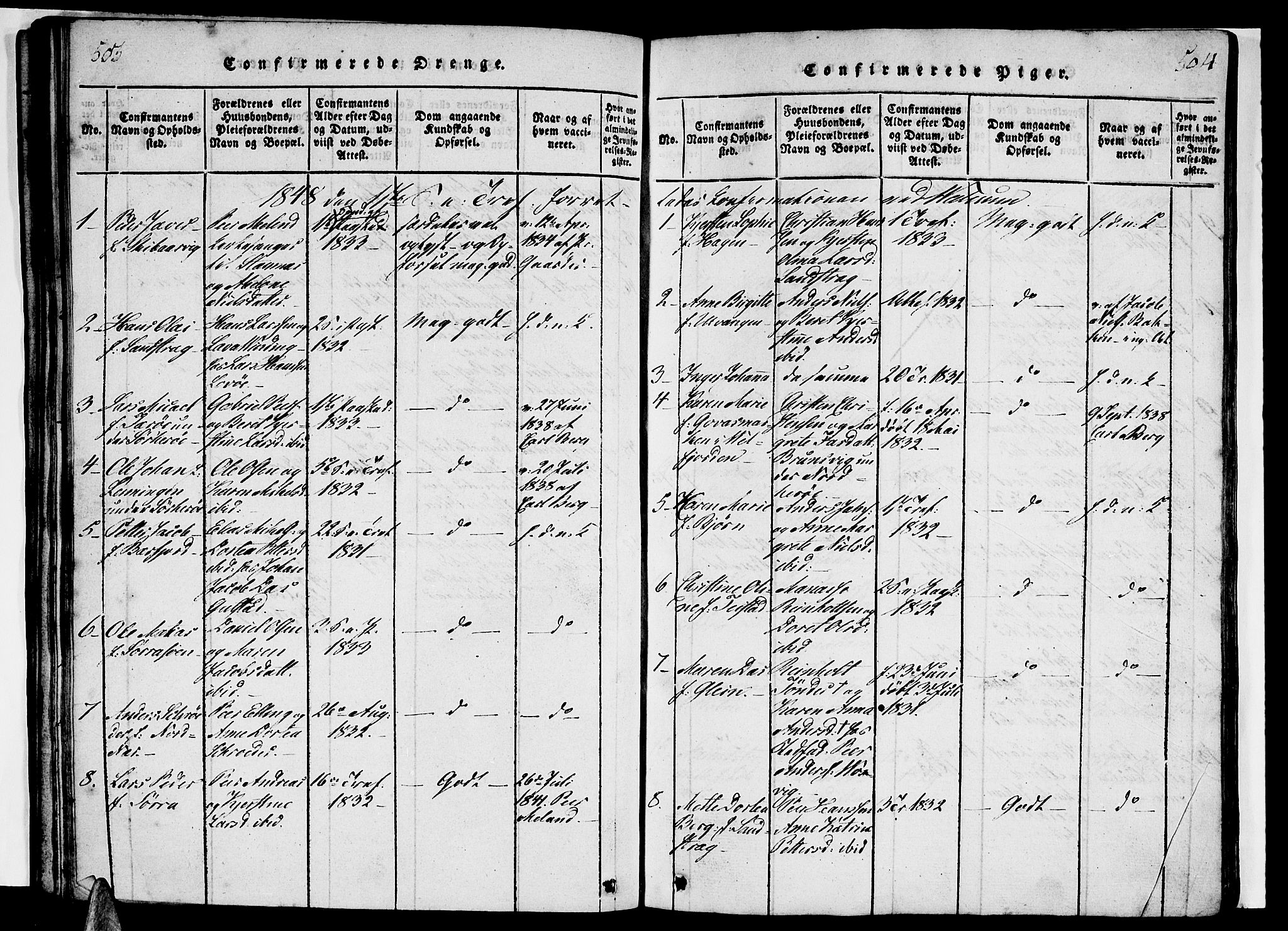 Ministerialprotokoller, klokkerbøker og fødselsregistre - Nordland, AV/SAT-A-1459/831/L0474: Parish register (copy) no. 831C01, 1820-1850, p. 503-504