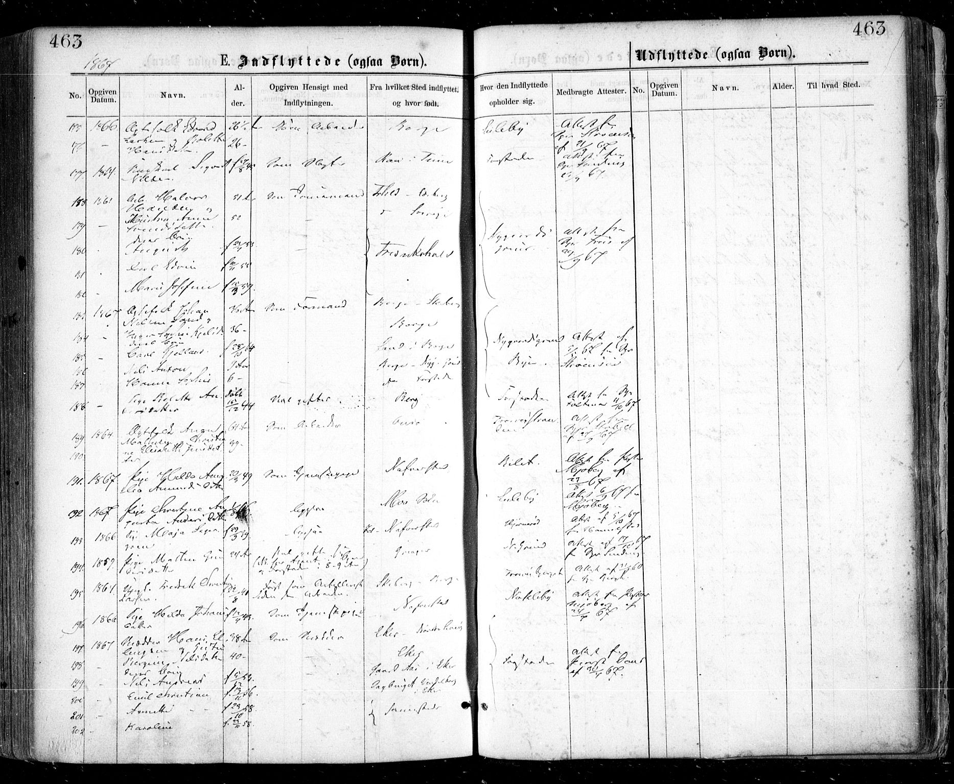 Glemmen prestekontor Kirkebøker, AV/SAO-A-10908/F/Fa/L0008: Parish register (official) no. 8, 1862-1871, p. 463