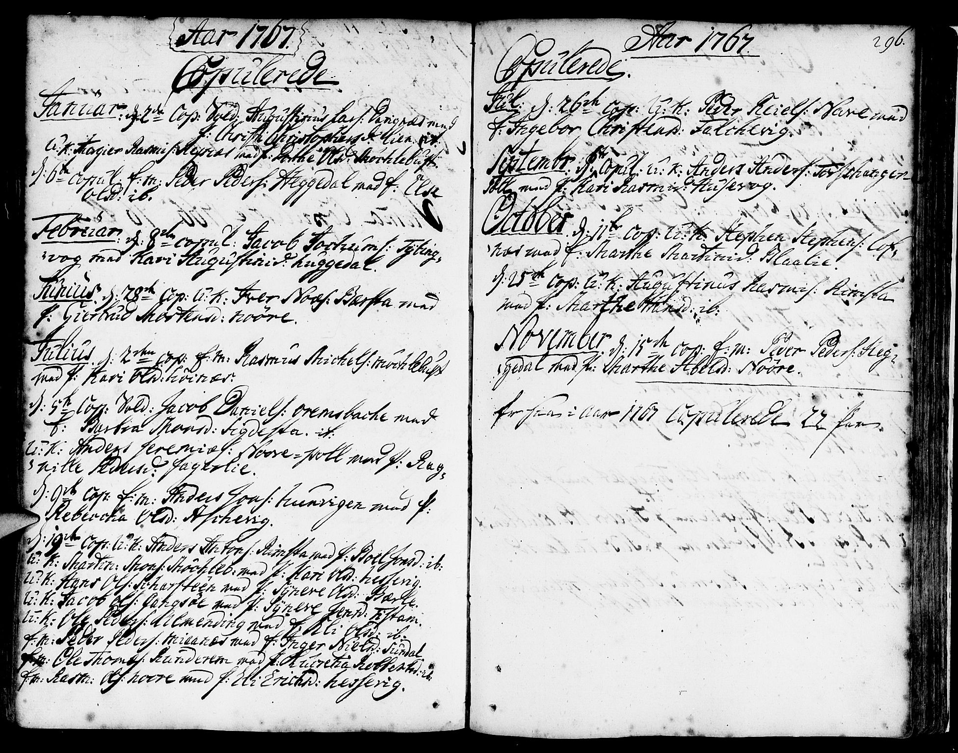 Davik sokneprestembete, AV/SAB-A-79701/H/Haa/Haaa/L0002: Parish register (official) no. A 2, 1742-1816, p. 296