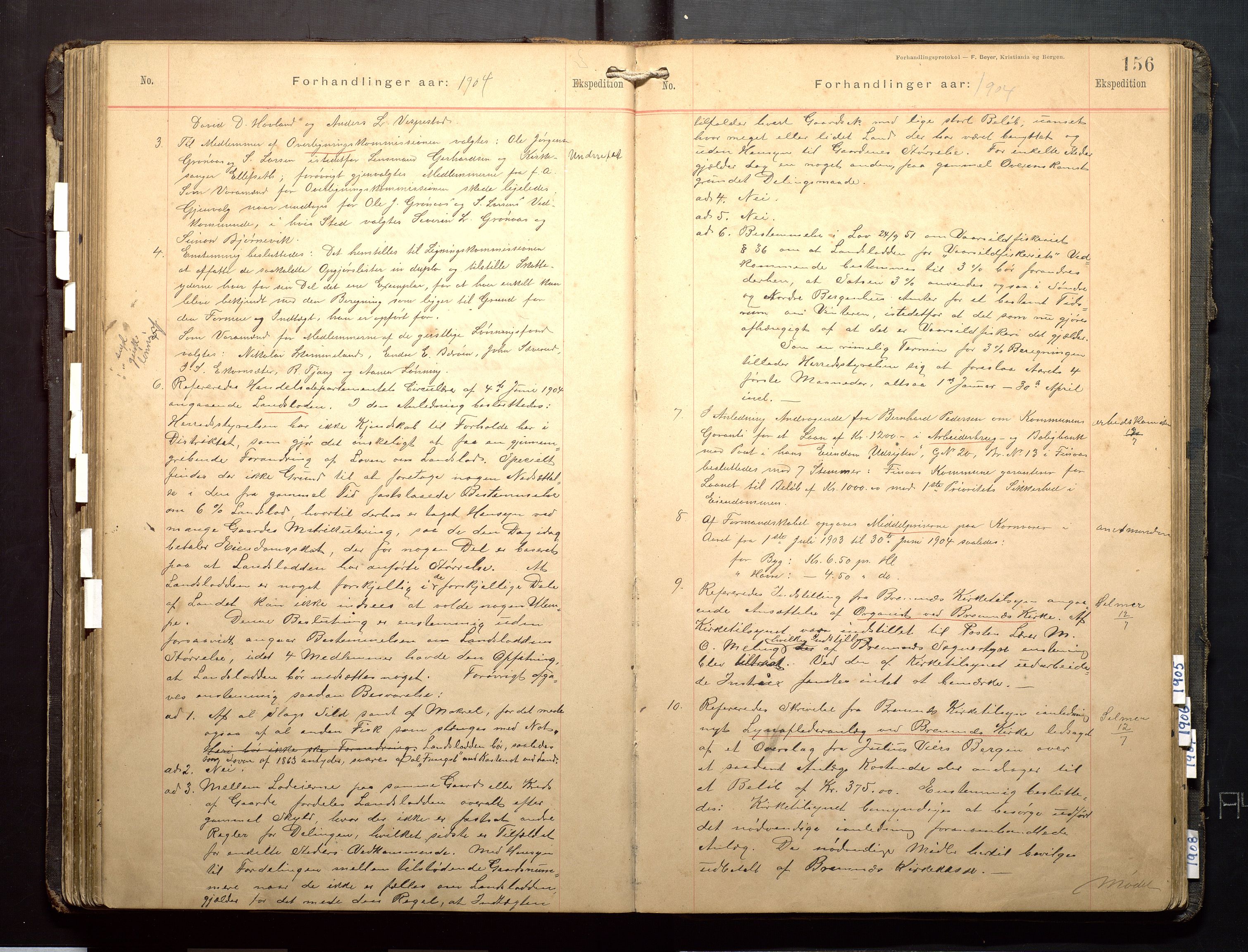 Finnaas kommune. Formannskapet, IKAH/1218a-021/A/Aa/L0003: Møtebok for formannskap, heradsstyre og soknestyre, 1896-1908, p. 156