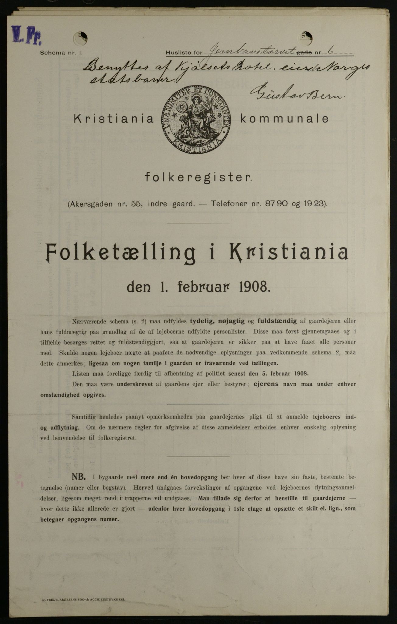 OBA, Municipal Census 1908 for Kristiania, 1908, p. 41943