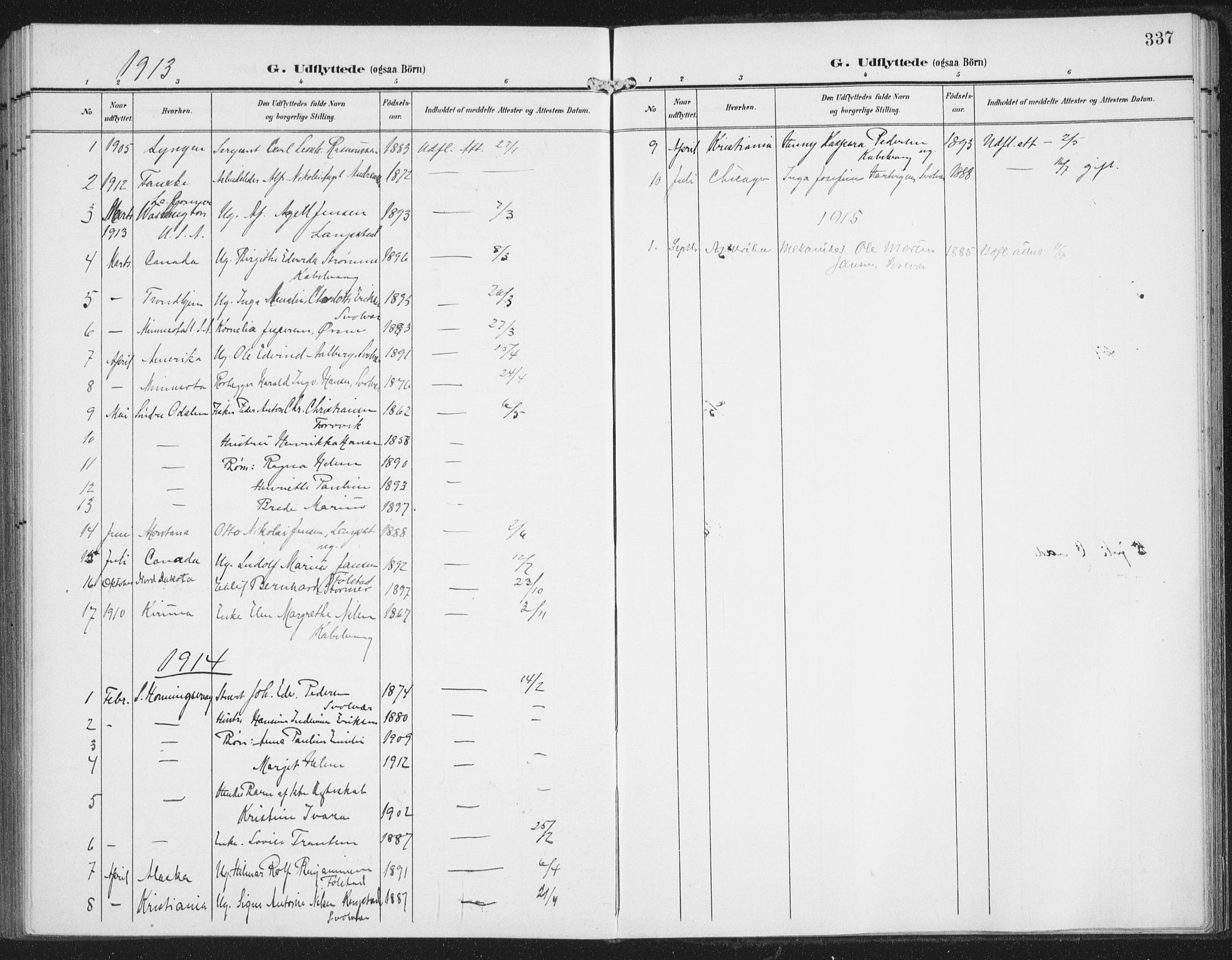 Ministerialprotokoller, klokkerbøker og fødselsregistre - Nordland, AV/SAT-A-1459/874/L1063: Parish register (official) no. 874A07, 1907-1915, p. 337