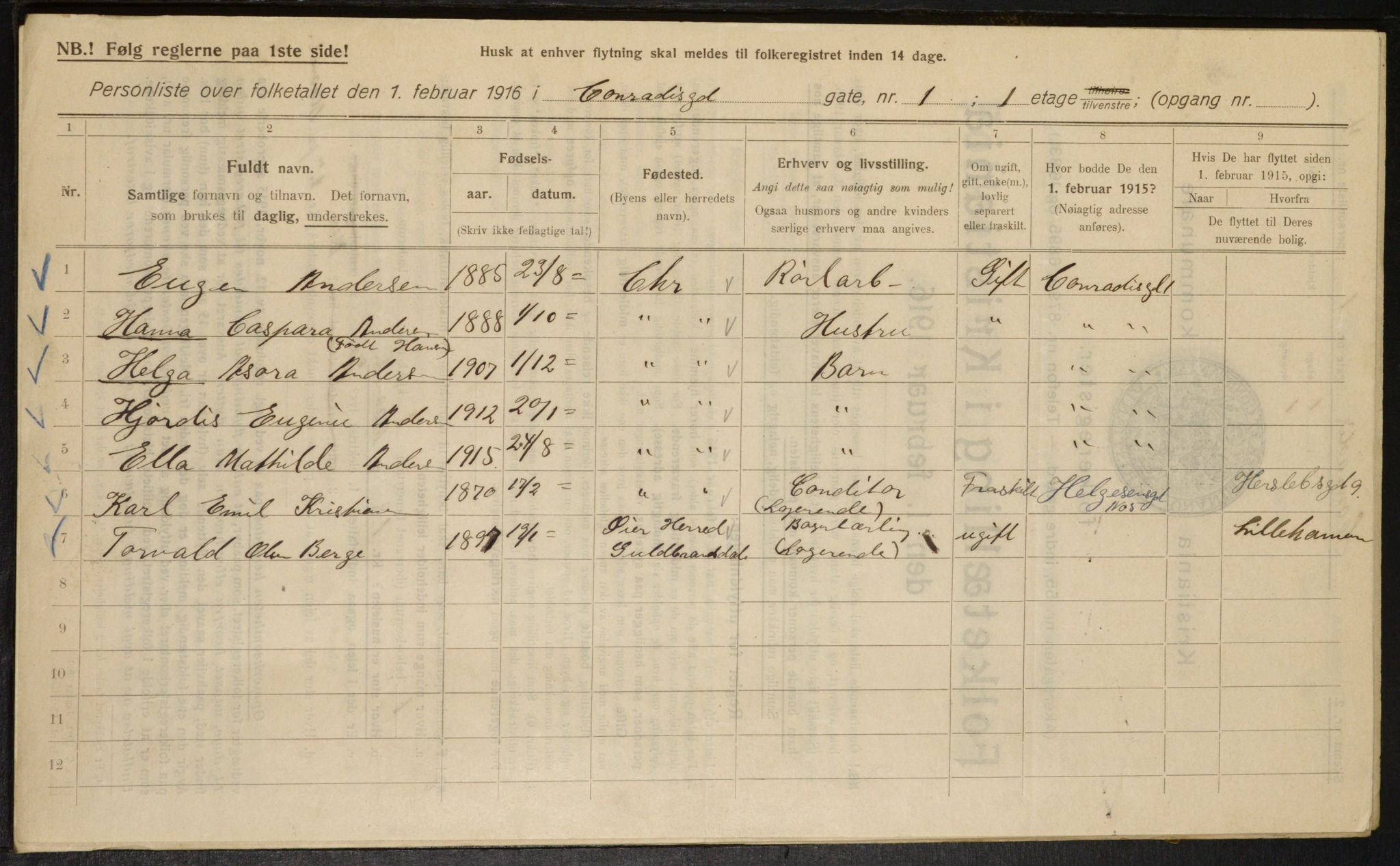 OBA, Municipal Census 1916 for Kristiania, 1916, p. 13344