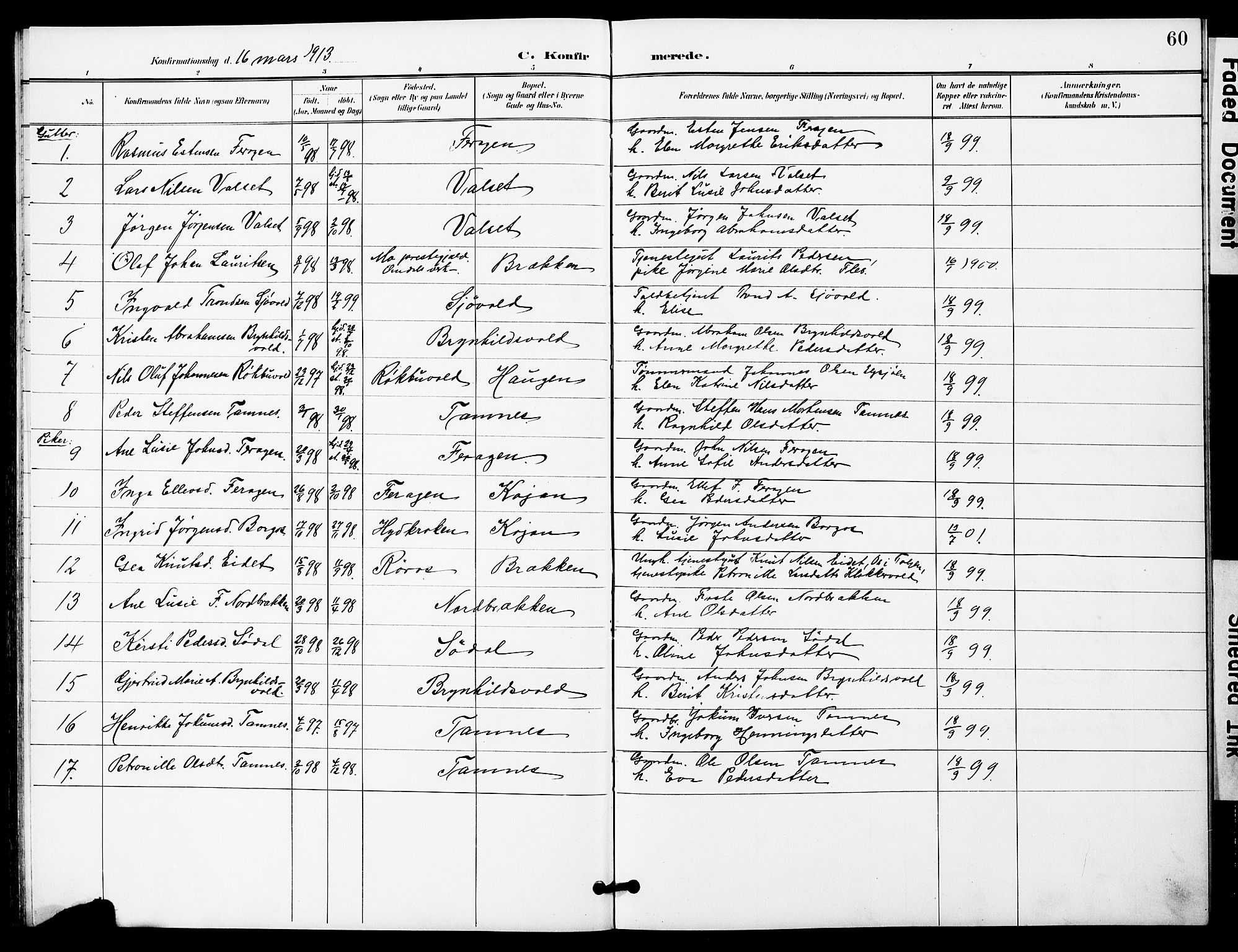 Ministerialprotokoller, klokkerbøker og fødselsregistre - Sør-Trøndelag, SAT/A-1456/683/L0950: Parish register (copy) no. 683C02, 1897-1918, p. 60
