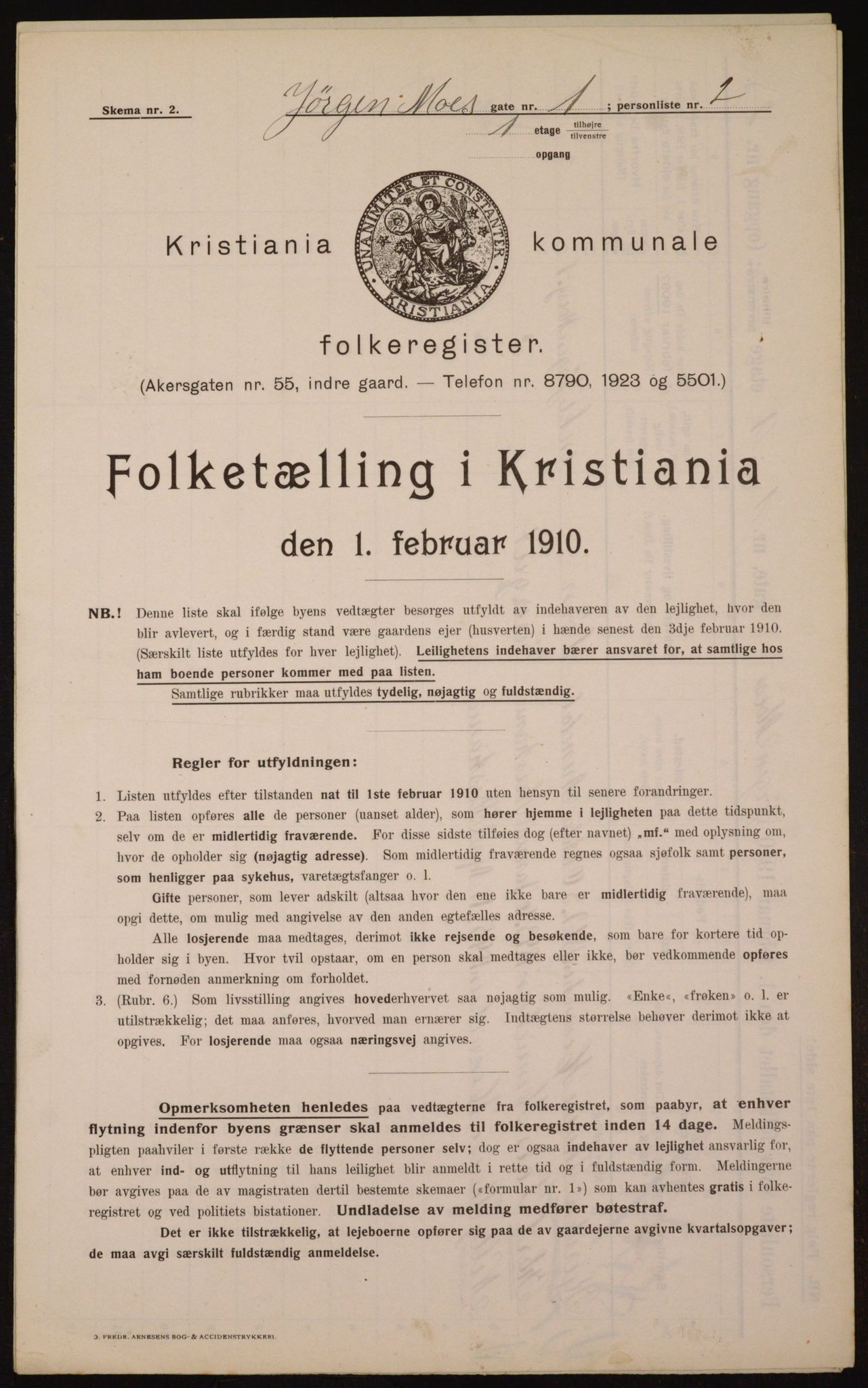 OBA, Municipal Census 1910 for Kristiania, 1910, p. 46320