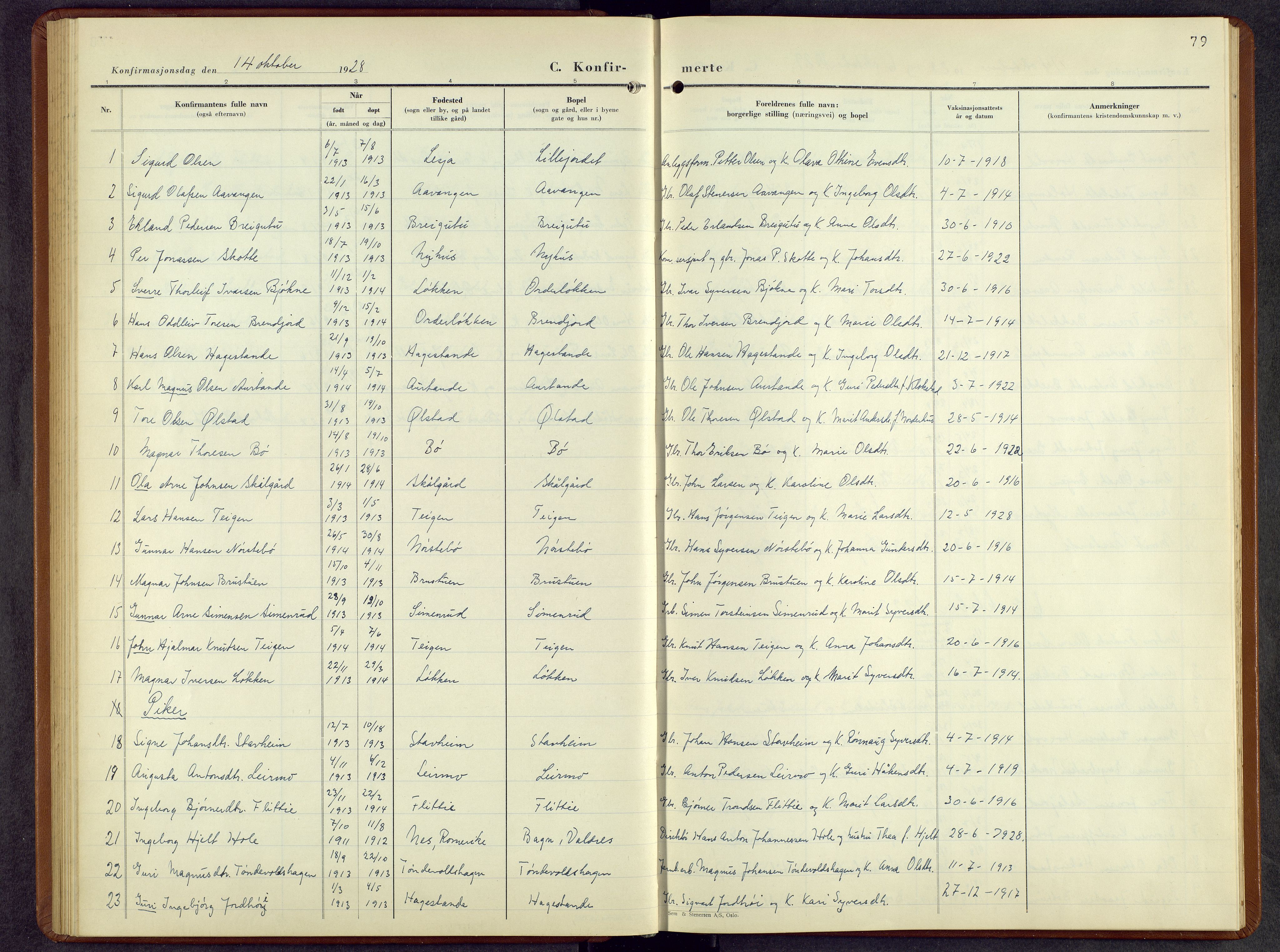Lesja prestekontor, SAH/PREST-068/H/Ha/Hab/L0010: Parish register (copy) no. 10, 1925-1960, p. 79