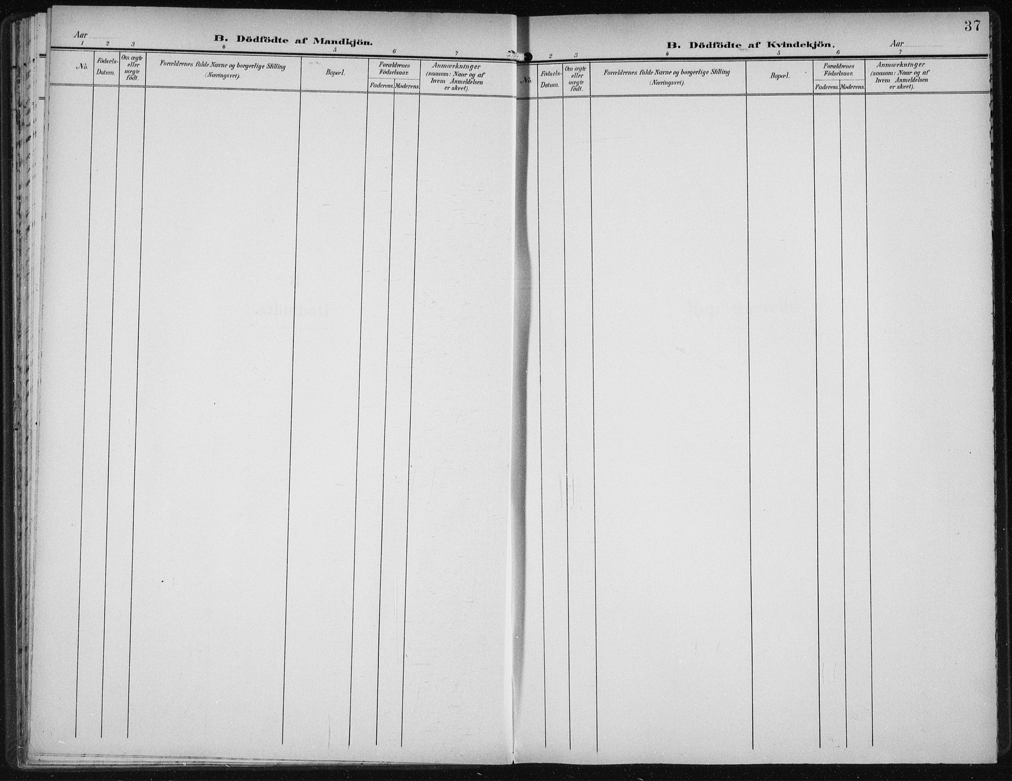 Den norske sjømannsmisjon i utlandet/New York, SAB/SAB/PA-0110/H/Ha/L0005: Parish register (official) no. A 5, 1902-1908, p. 37