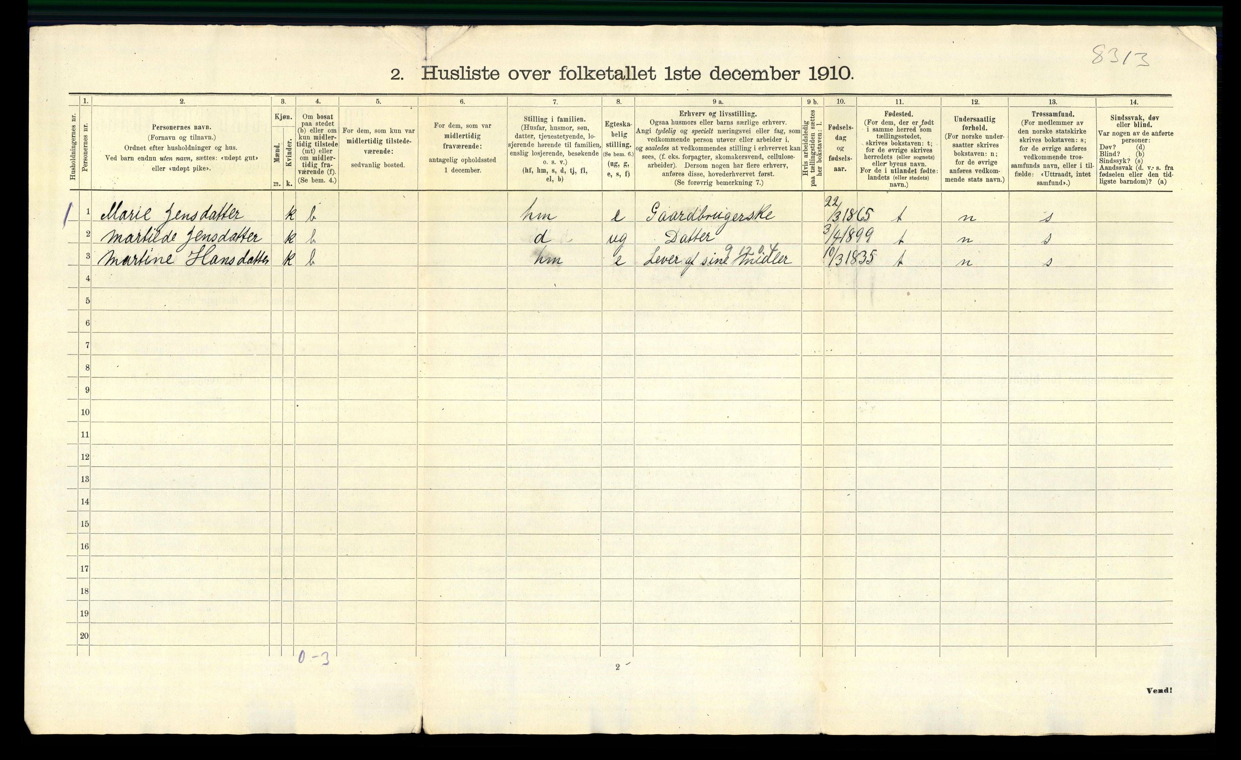 RA, 1910 census for Liknes, 1910, p. 41