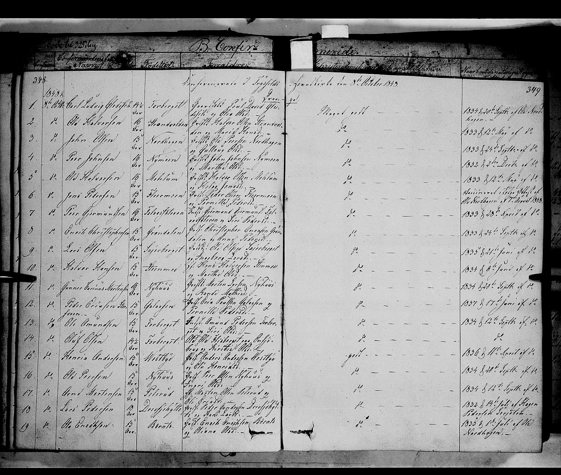 Trysil prestekontor, AV/SAH-PREST-046/H/Ha/Haa/L0004: Parish register (official) no. 4 /1, 1842-1850, p. 348-349