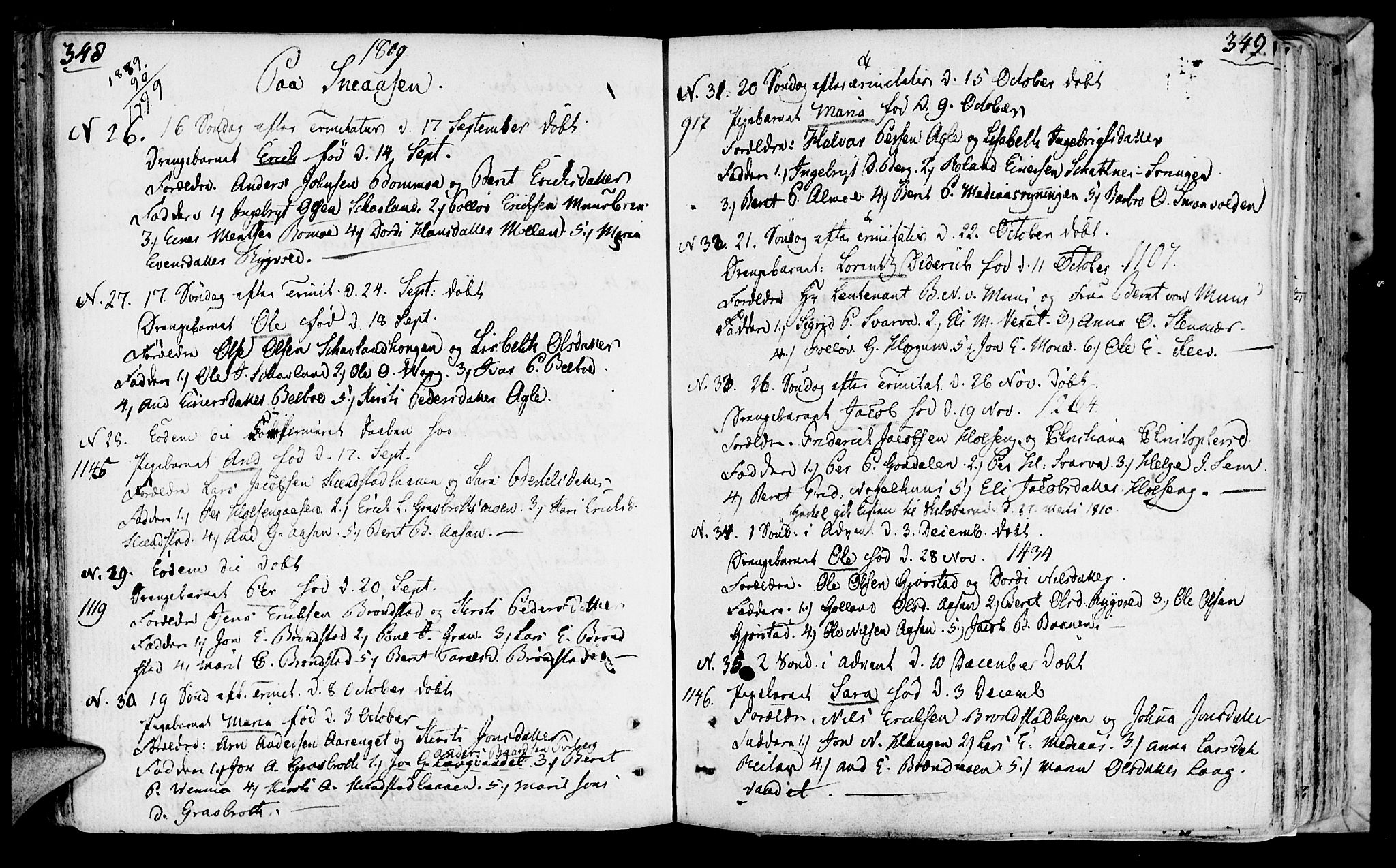 Ministerialprotokoller, klokkerbøker og fødselsregistre - Nord-Trøndelag, AV/SAT-A-1458/749/L0468: Parish register (official) no. 749A02, 1787-1817, p. 348-349