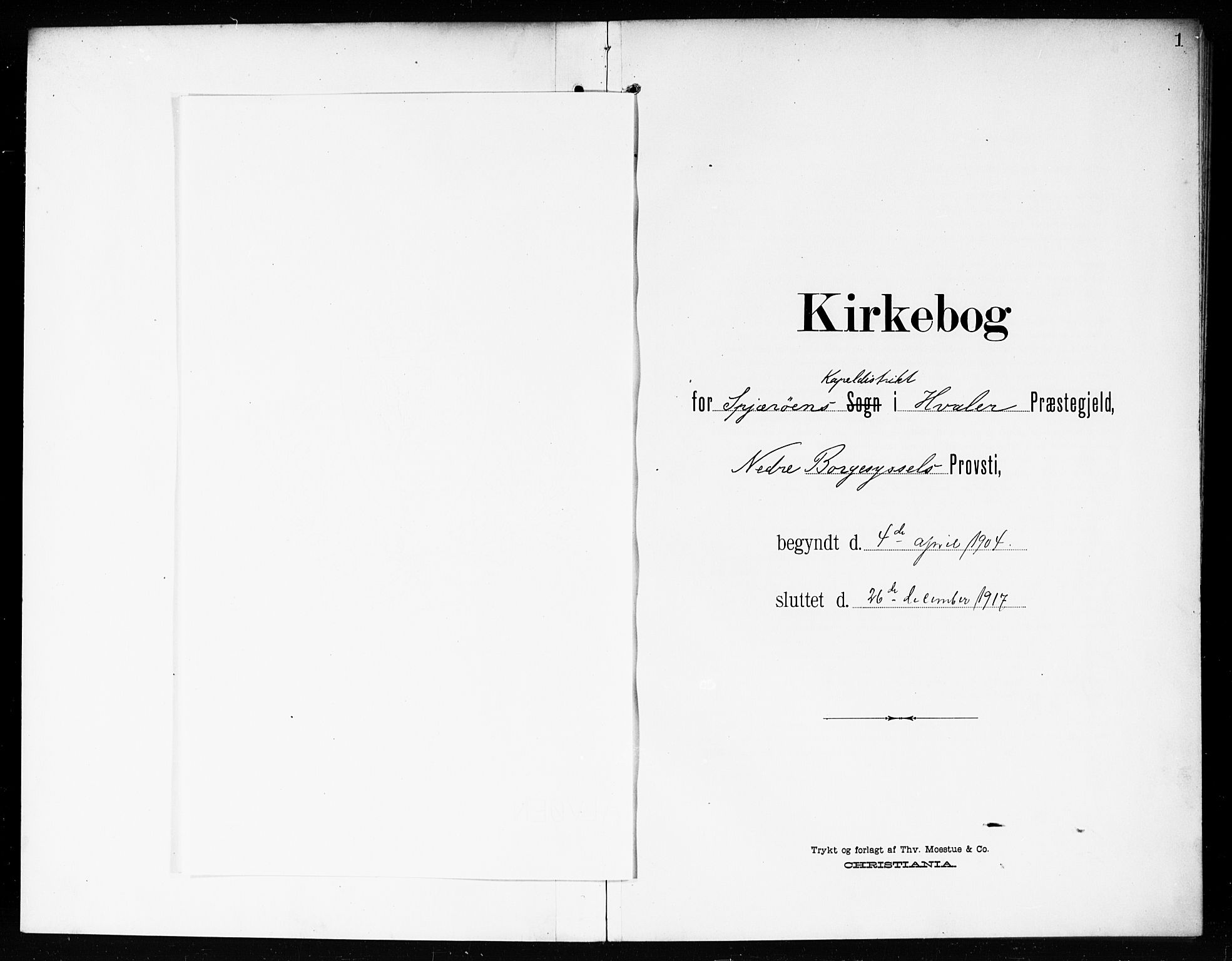 Hvaler prestekontor Kirkebøker, AV/SAO-A-2001/G/Gb/L0003: Parish register (copy) no. II 3, 1904-1917, p. 1