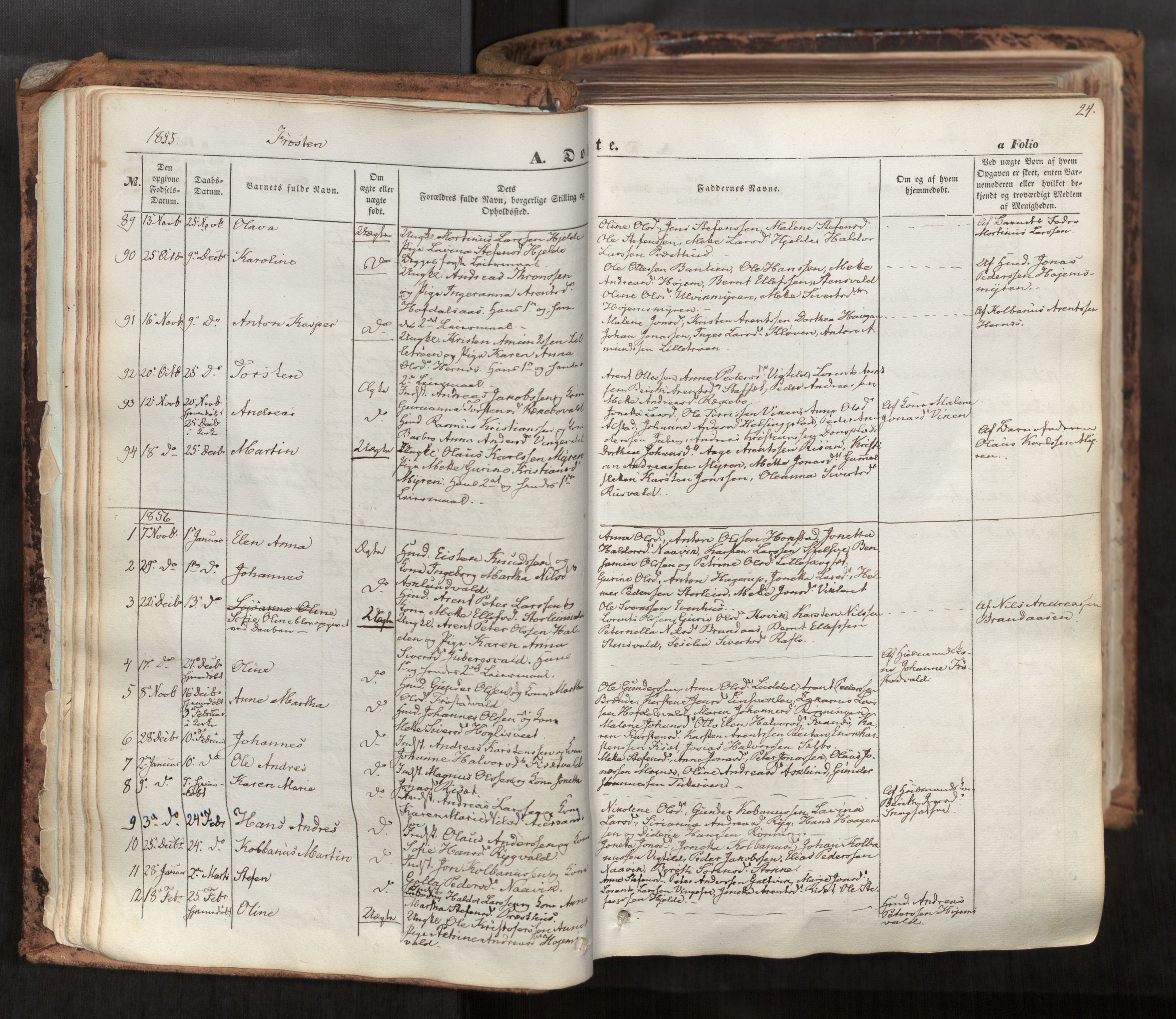 Ministerialprotokoller, klokkerbøker og fødselsregistre - Nord-Trøndelag, SAT/A-1458/713/L0116: Parish register (official) no. 713A07, 1850-1877, p. 24