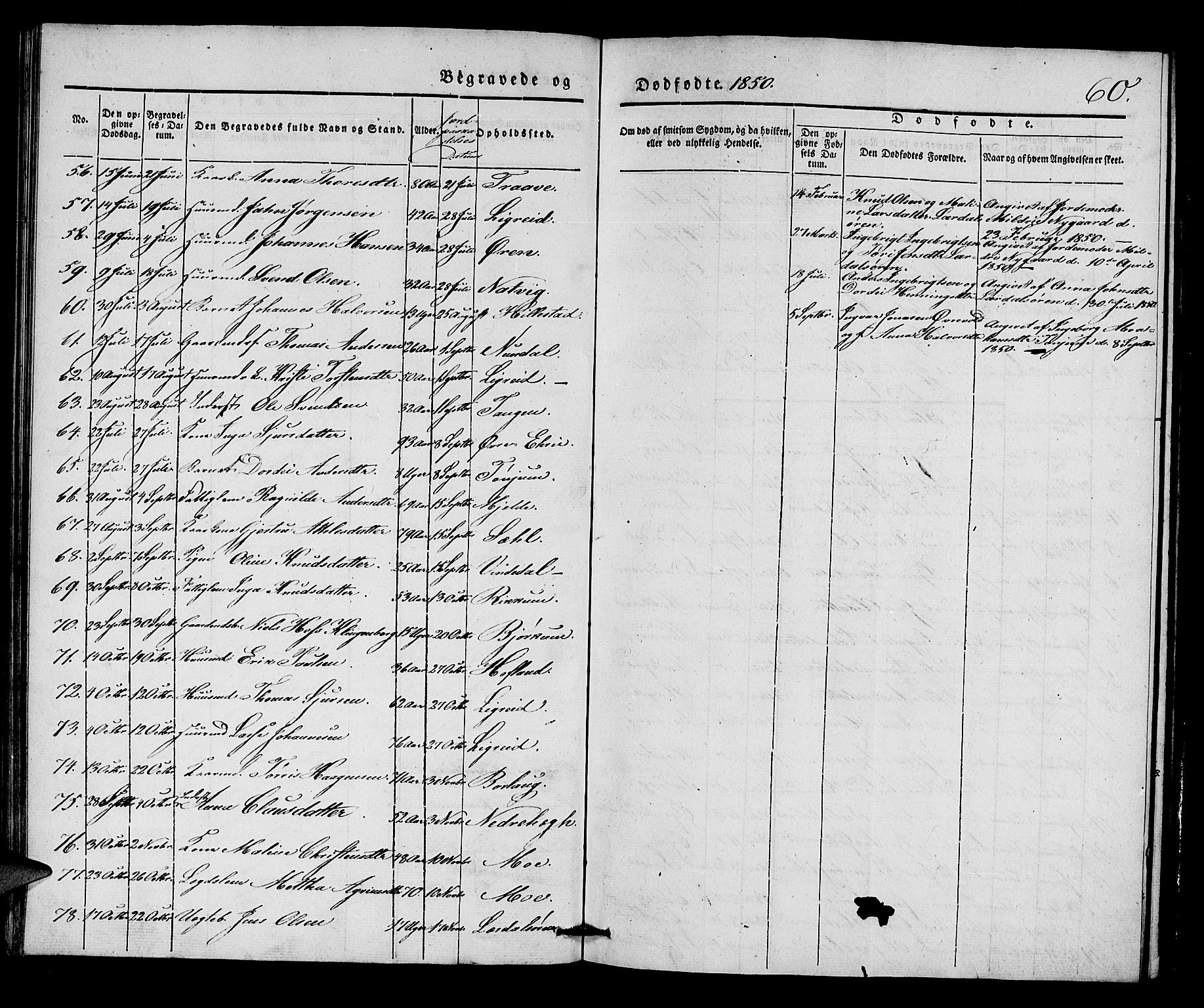 Lærdal sokneprestembete, SAB/A-81201: Parish register (official) no. A 9, 1835-1857, p. 60