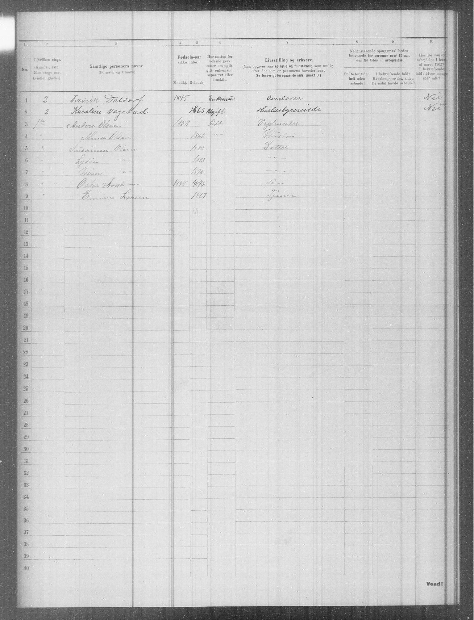 OBA, Municipal Census 1902 for Kristiania, 1902, p. 8510