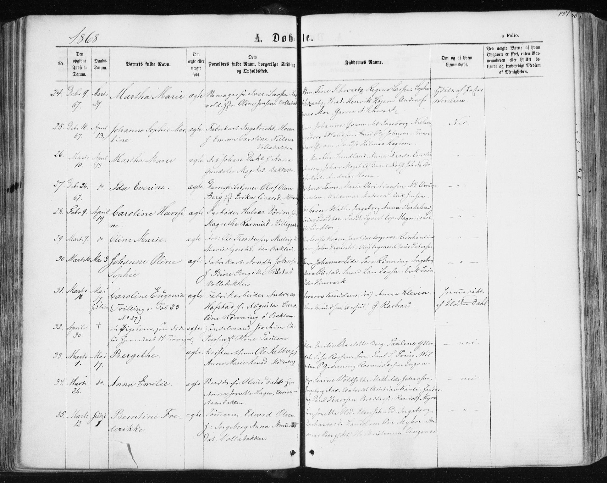 Ministerialprotokoller, klokkerbøker og fødselsregistre - Sør-Trøndelag, AV/SAT-A-1456/604/L0186: Parish register (official) no. 604A07, 1866-1877, p. 137