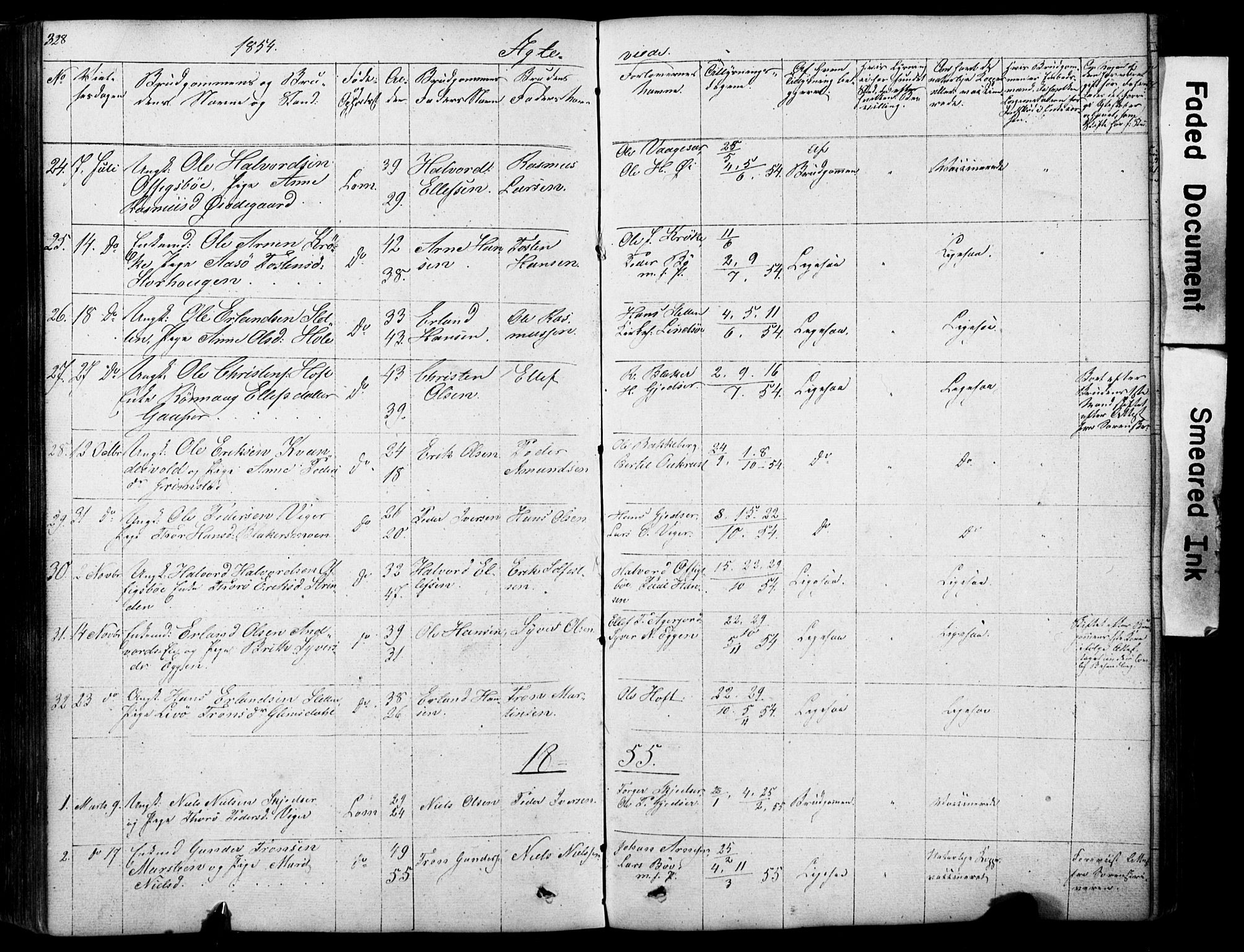 Lom prestekontor, SAH/PREST-070/L/L0012: Parish register (copy) no. 12, 1845-1873, p. 328-329