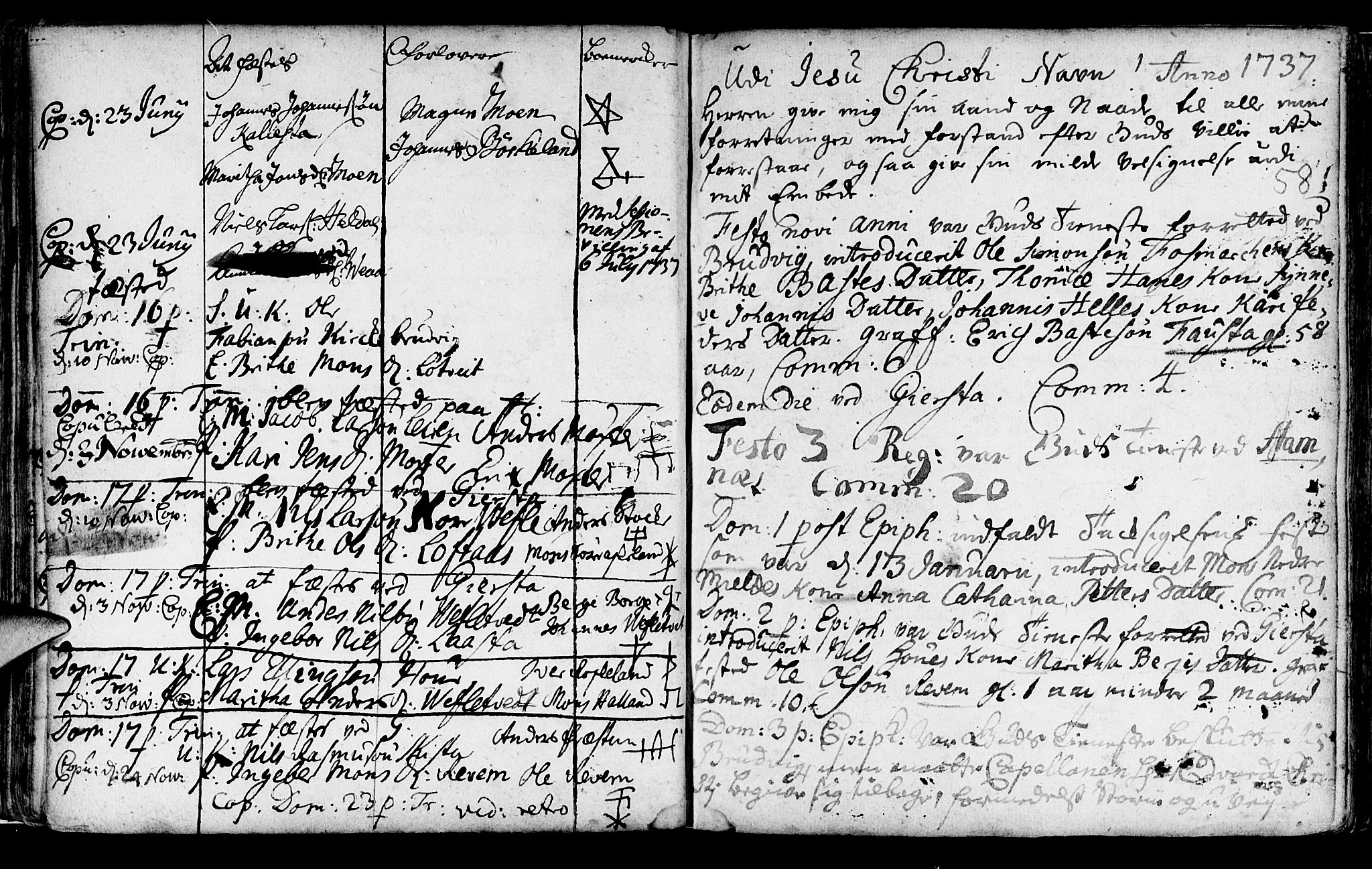 Haus sokneprestembete, SAB/A-75601/H/Haa: Parish register (official) no. A 5, 1733-1747, p. 58