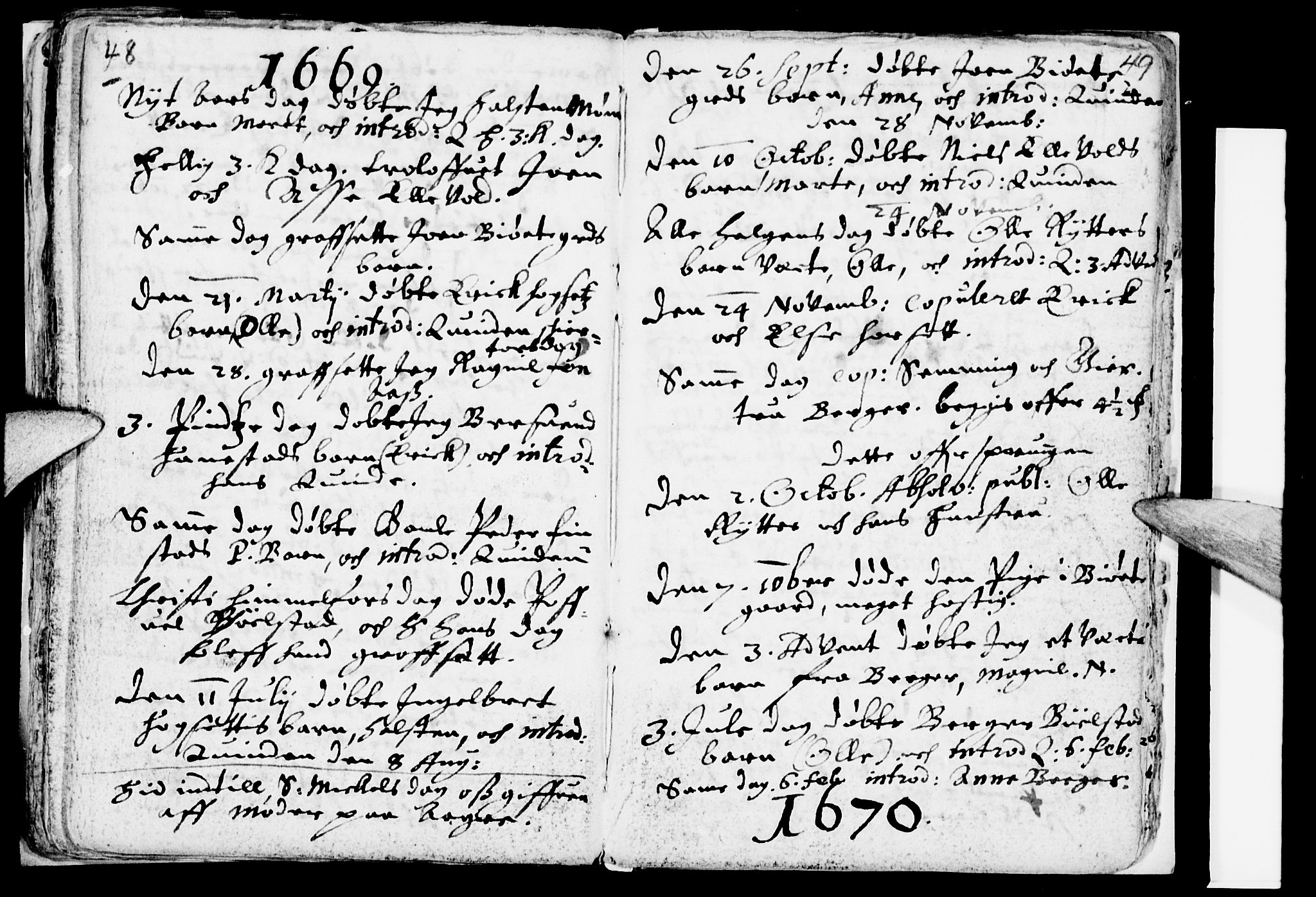 Åmot prestekontor, Hedmark, SAH/PREST-056/H/Ha/Haa/L0001: Parish register (official) no. 1 /2, 1661-1680, p. 48-49