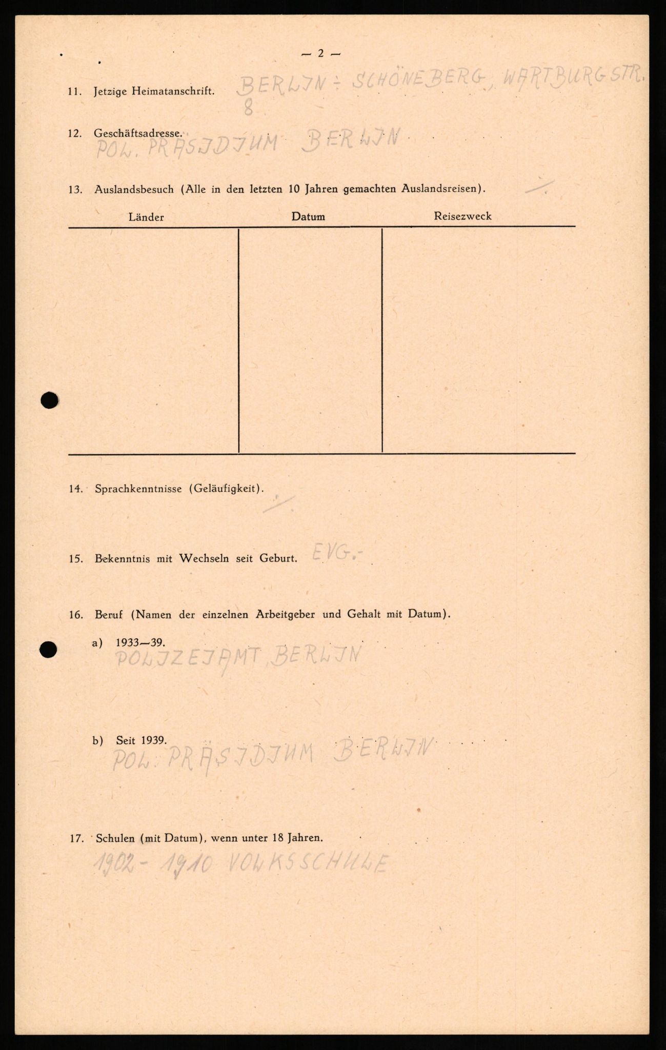 Forsvaret, Forsvarets overkommando II, AV/RA-RAFA-3915/D/Db/L0024: CI Questionaires. Tyske okkupasjonsstyrker i Norge. Tyskere., 1945-1946, p. 115