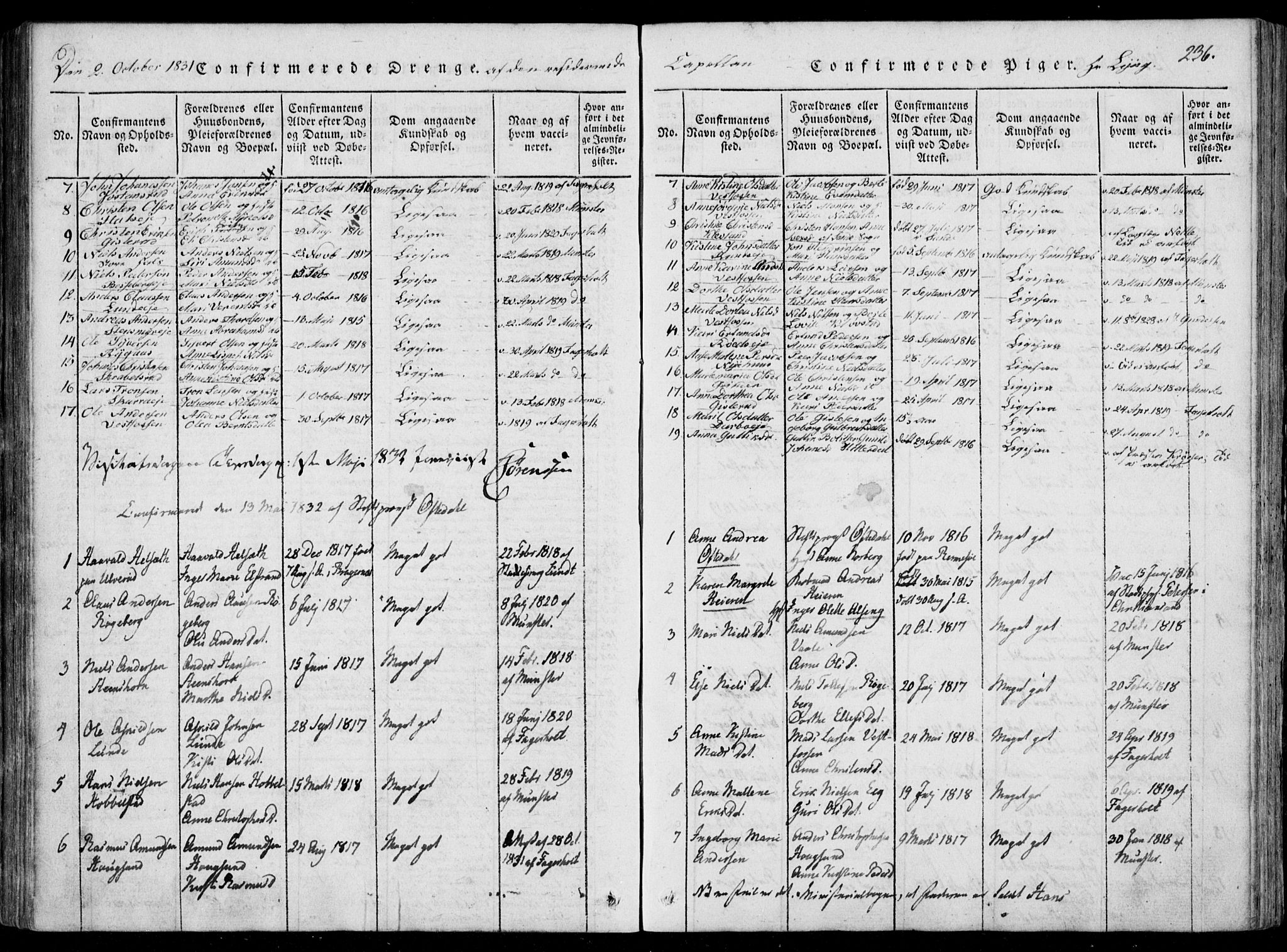 Eiker kirkebøker, SAKO/A-4/F/Fa/L0012: Parish register (official) no. I 12, 1827-1832, p. 236
