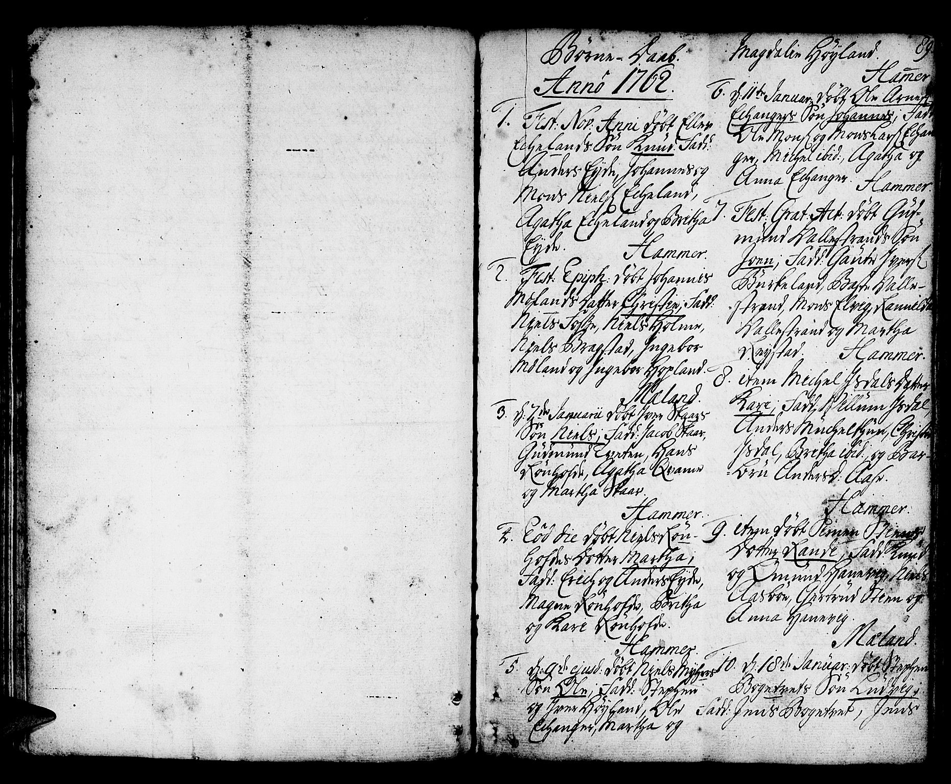 Hamre sokneprestembete, SAB/A-75501/H/Ha/Haa/Haaa/L0007: Parish register (official) no. A 7, 1762-1777, p. 89