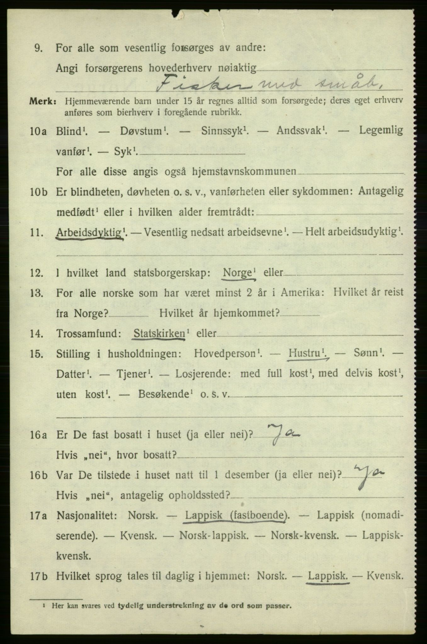 SATØ, 1920 census for Talvik, 1920, p. 3619