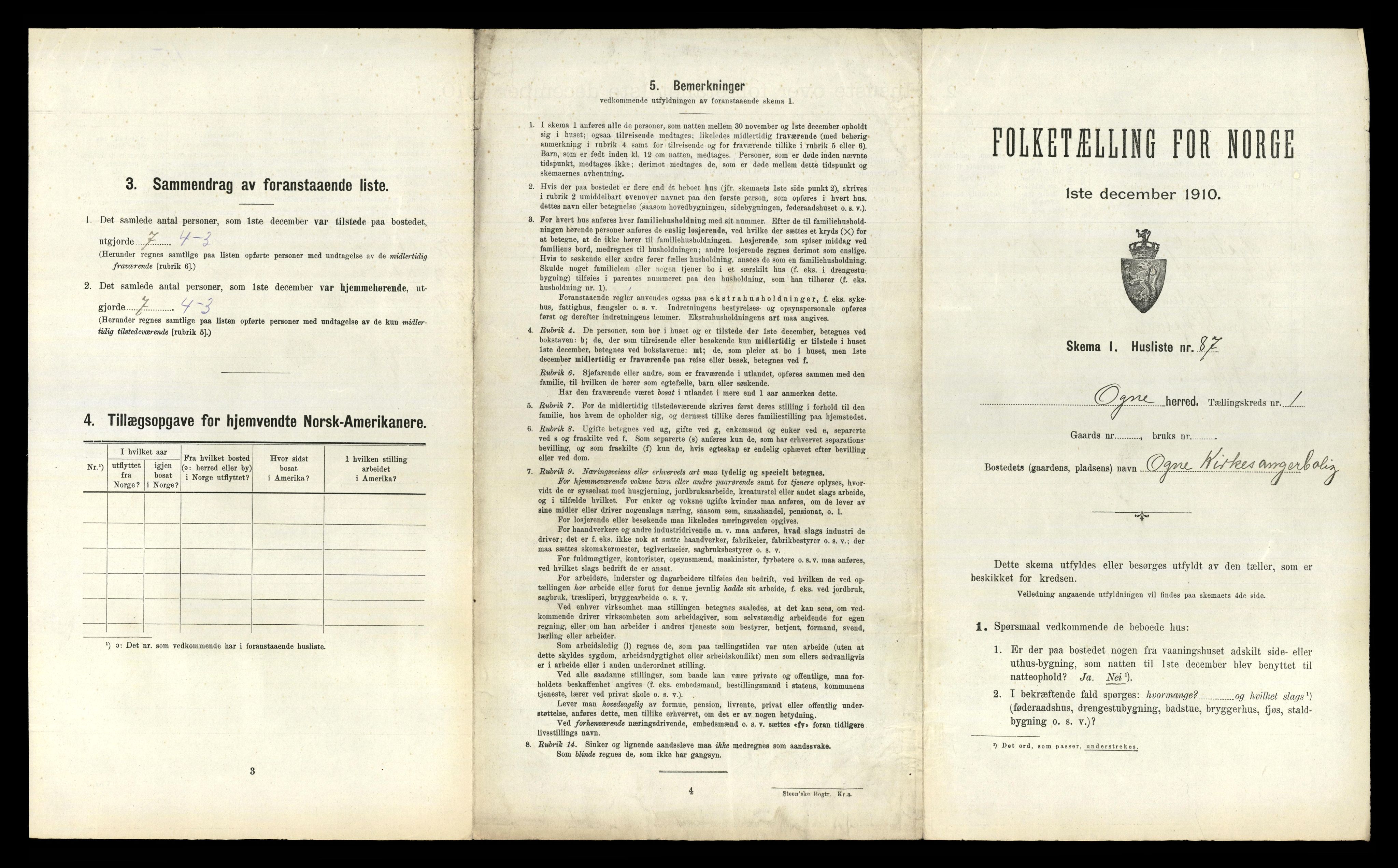 RA, 1910 census for Ogna, 1910, p. 189