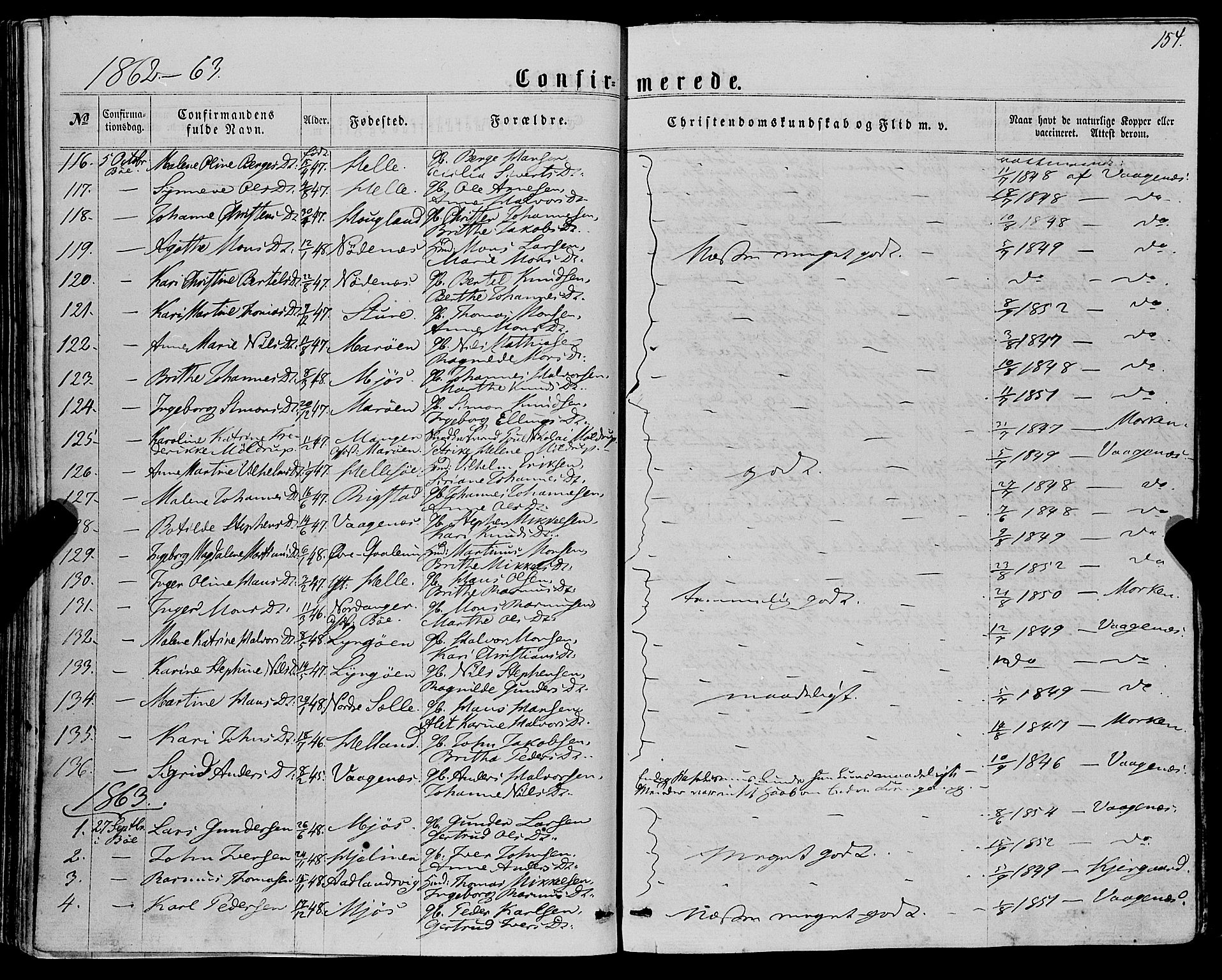 Manger sokneprestembete, SAB/A-76801/H/Haa: Parish register (official) no. A 7, 1860-1870, p. 154