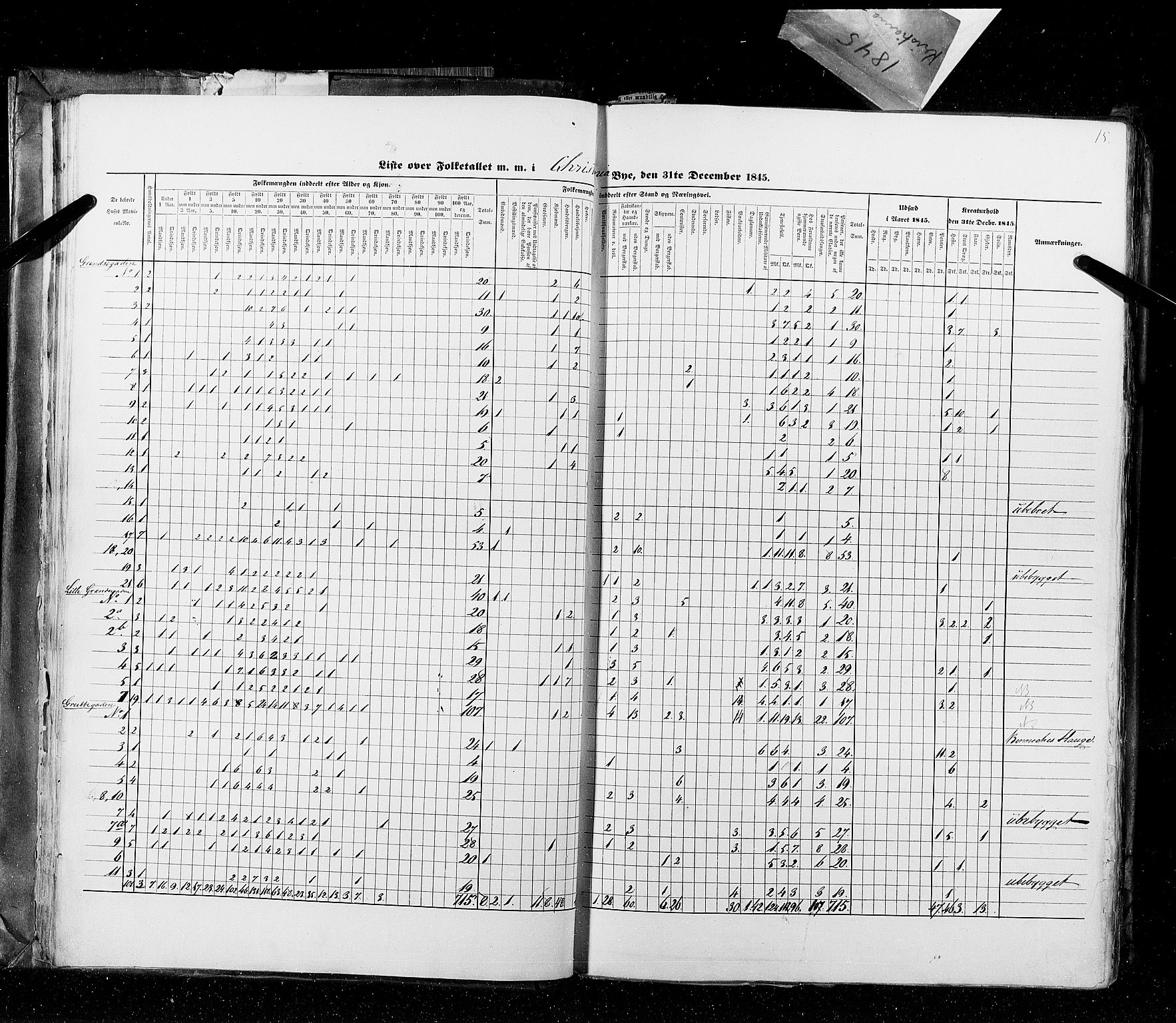 RA, Census 1845, vol. 10: Cities, 1845, p. 15