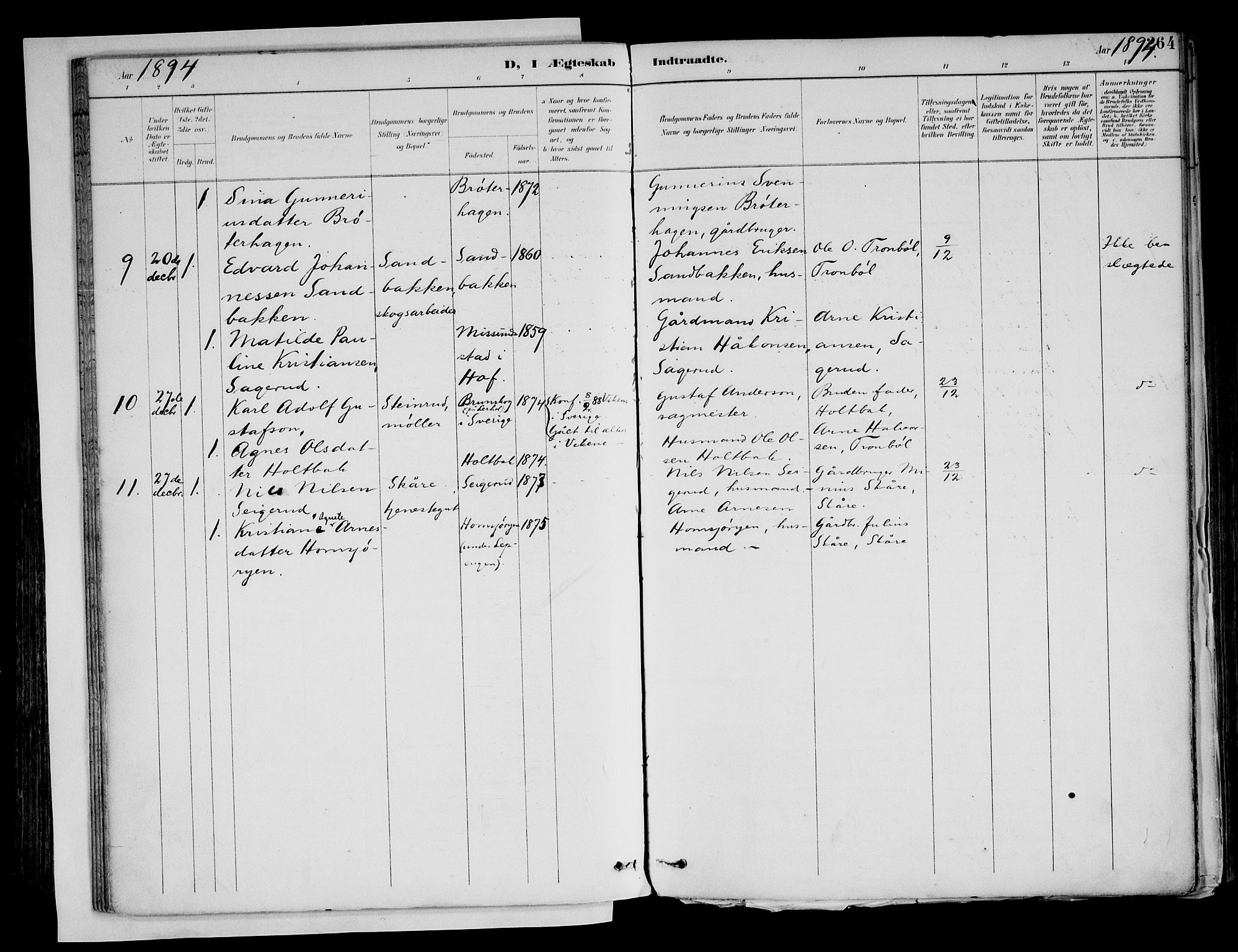 Brandval prestekontor, AV/SAH-PREST-034/H/Ha/Haa/L0003: Parish register (official) no. 3, 1894-1909, p. 264