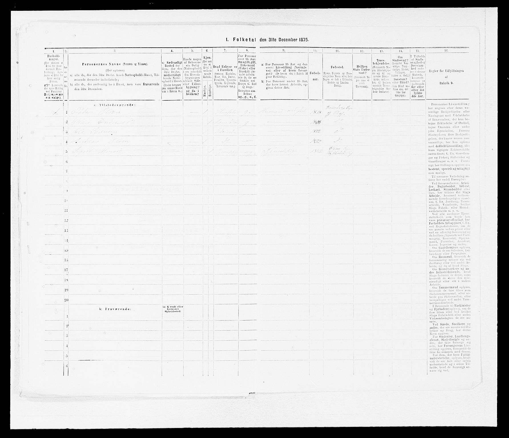 SAB, 1875 census for 1411P Eivindvik, 1875, p. 71
