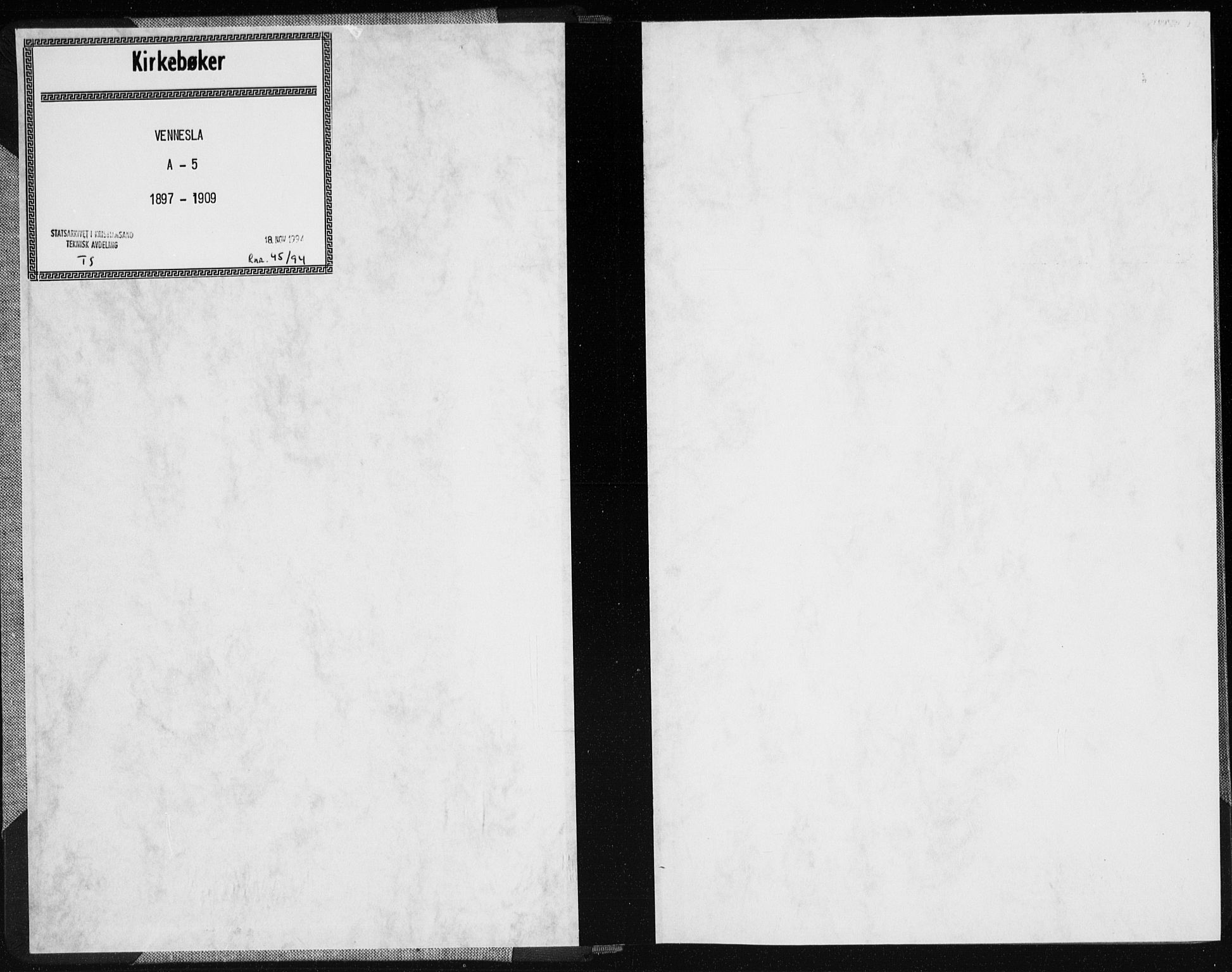 Vennesla sokneprestkontor, SAK/1111-0045/Fa/Fab/L0005: Parish register (official) no. A 5, 1897-1909