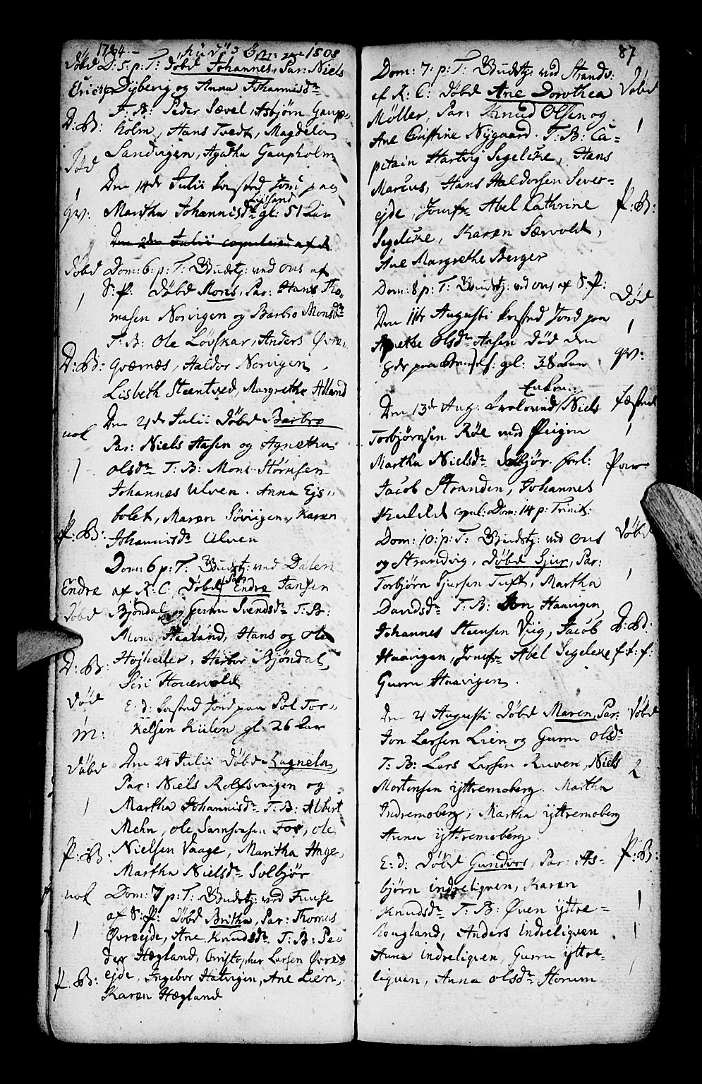 Os sokneprestembete, AV/SAB-A-99929: Parish register (official) no. A 10, 1779-1788, p. 87