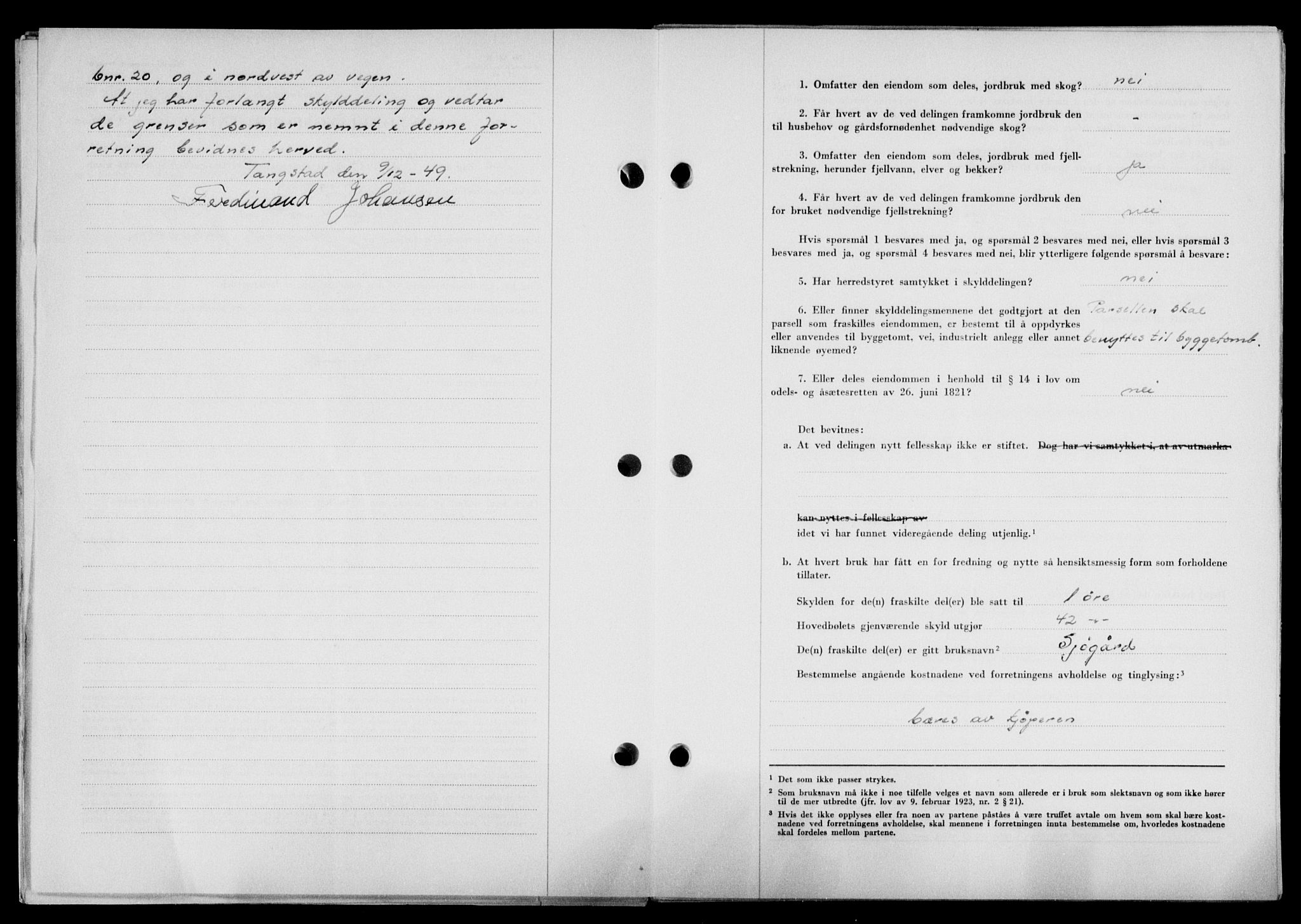 Lofoten sorenskriveri, SAT/A-0017/1/2/2C/L0023a: Mortgage book no. 23a, 1950-1950, Diary no: : 1281/1950