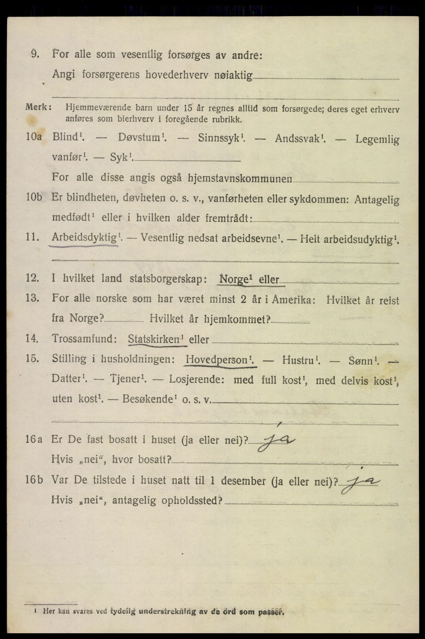 SAK, 1920 census for Hornnes, 1920, p. 2180