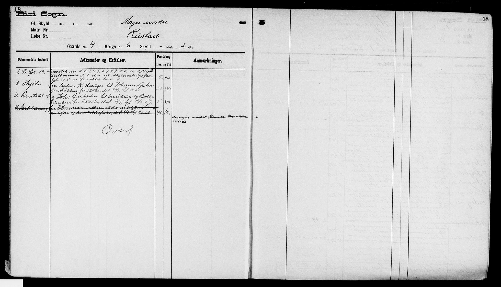 Toten tingrett, AV/SAH-TING-006/H/Ha/Haa/L0015: Mortgage register no. 15, 1901, p. 18