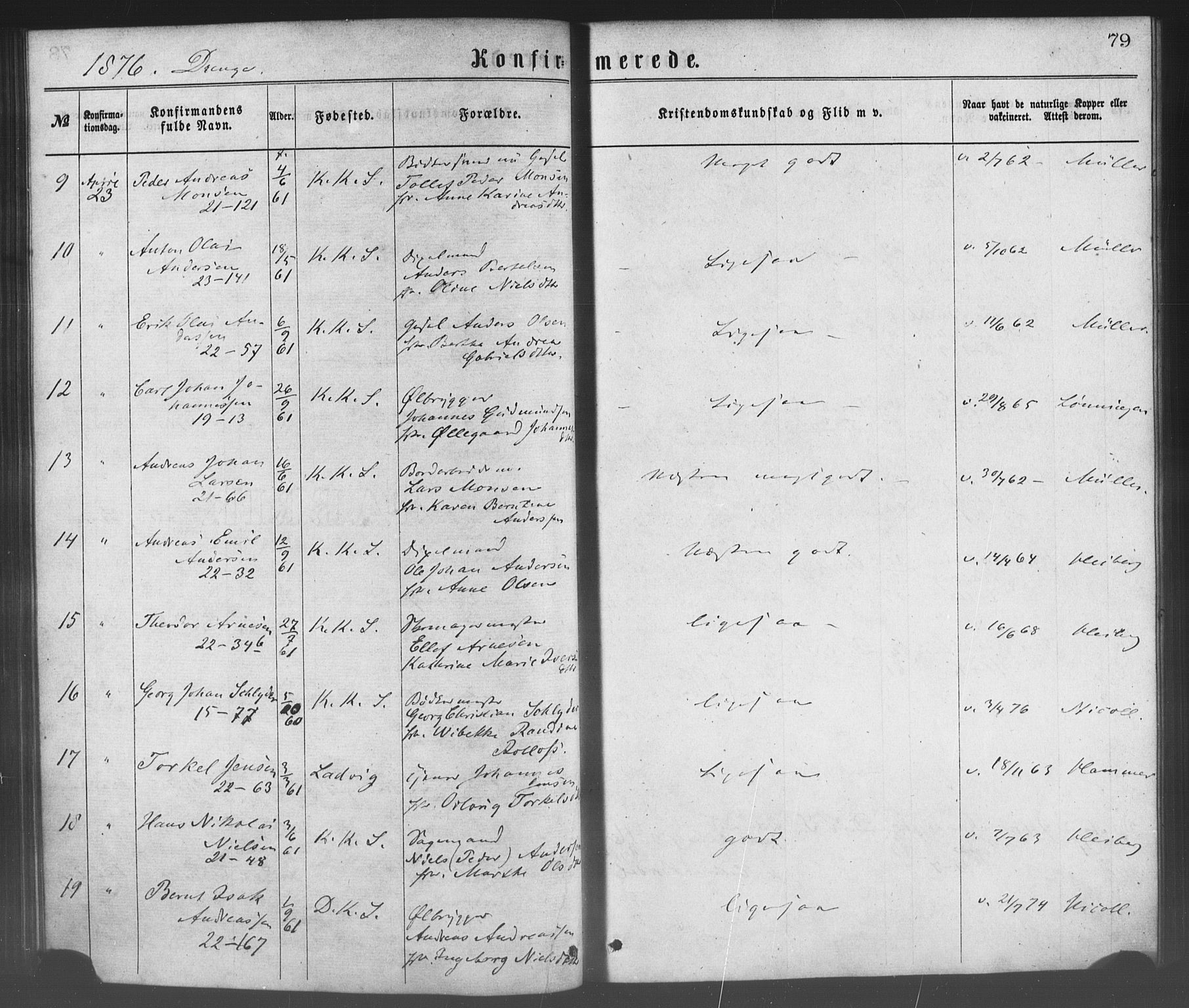 Korskirken sokneprestembete, AV/SAB-A-76101/H/Haa/L0028: Parish register (official) no. C 4, 1868-1879, p. 79