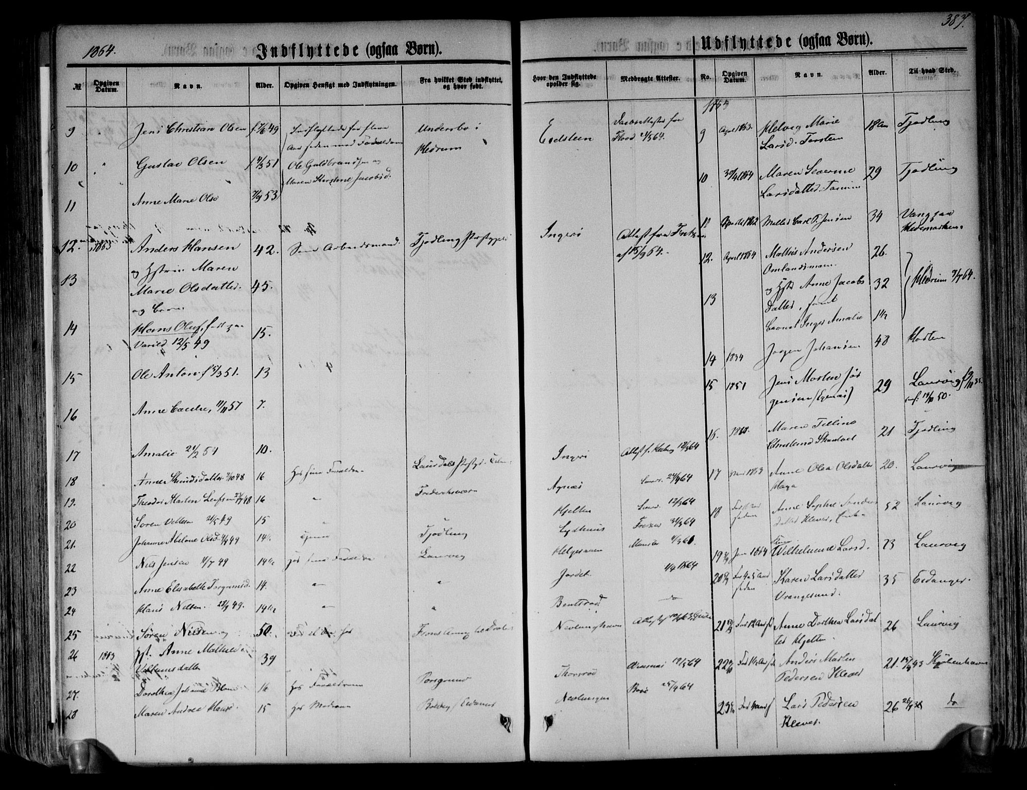 Brunlanes kirkebøker, AV/SAKO-A-342/F/Fa/L0005: Parish register (official) no. I 5, 1862-1877, p. 387