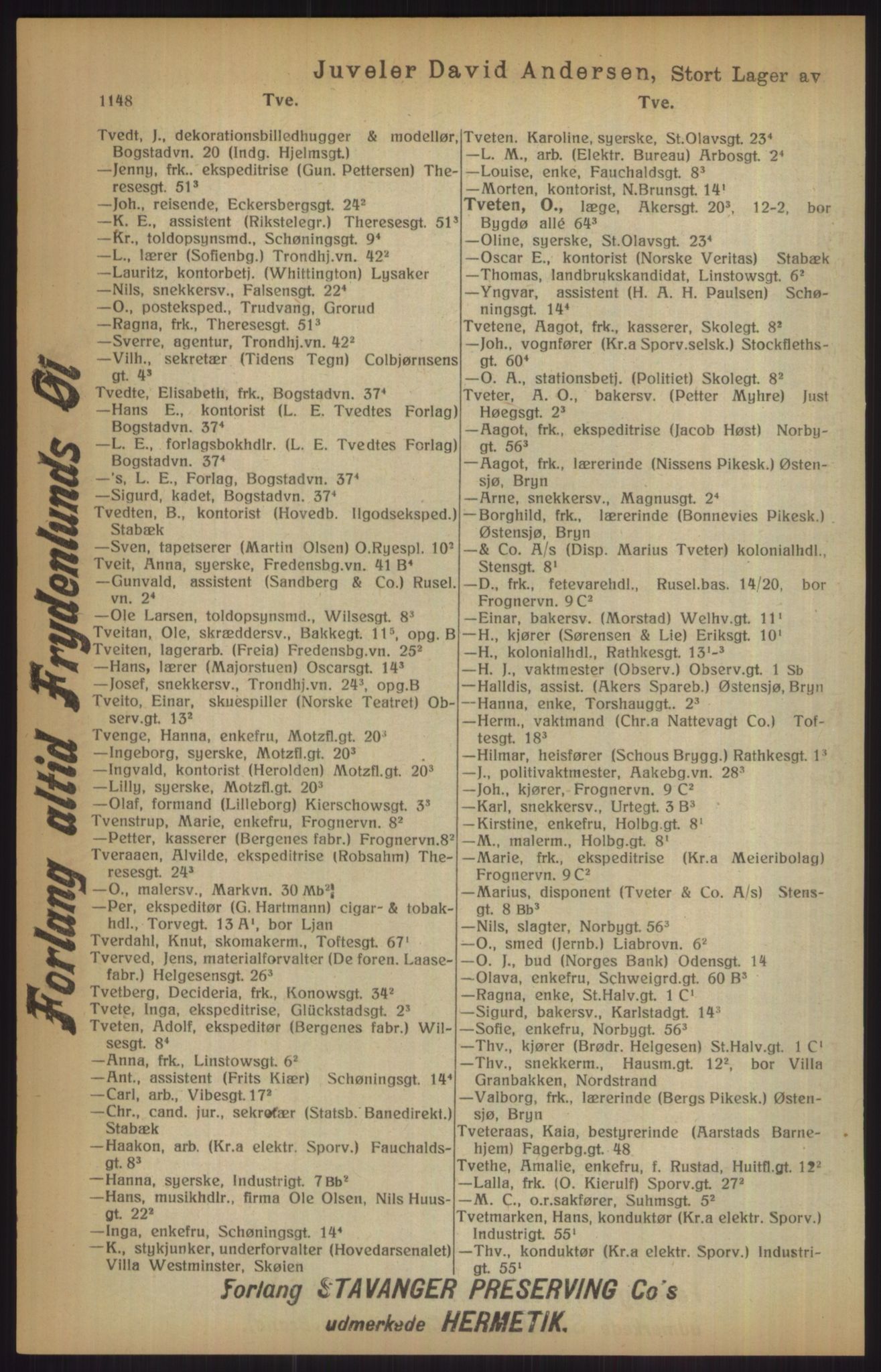 Kristiania/Oslo adressebok, PUBL/-, 1915, p. 1148