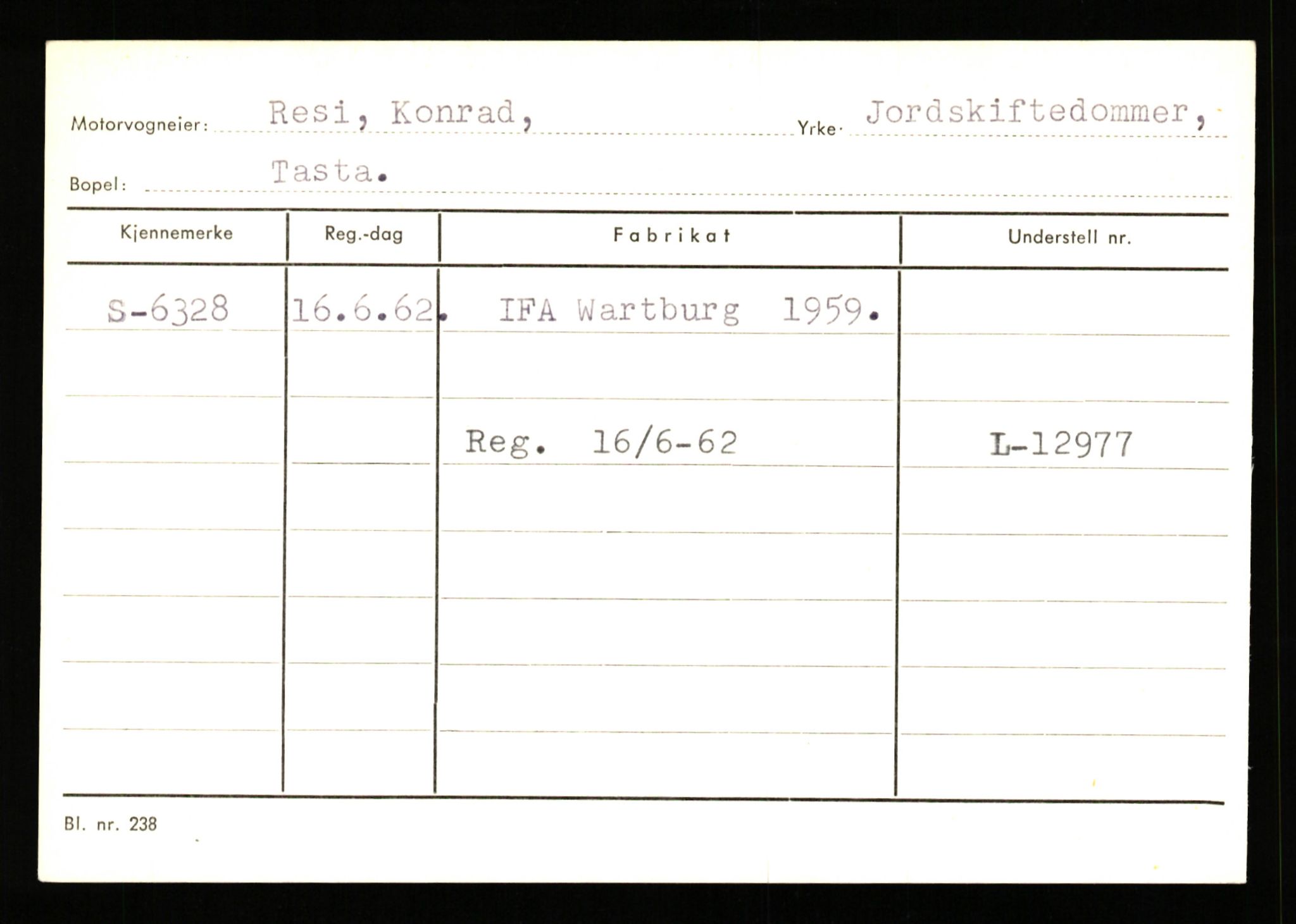 Stavanger trafikkstasjon, SAST/A-101942/0/G/L0002: Registreringsnummer: 5791 - 10405, 1930-1971, p. 215