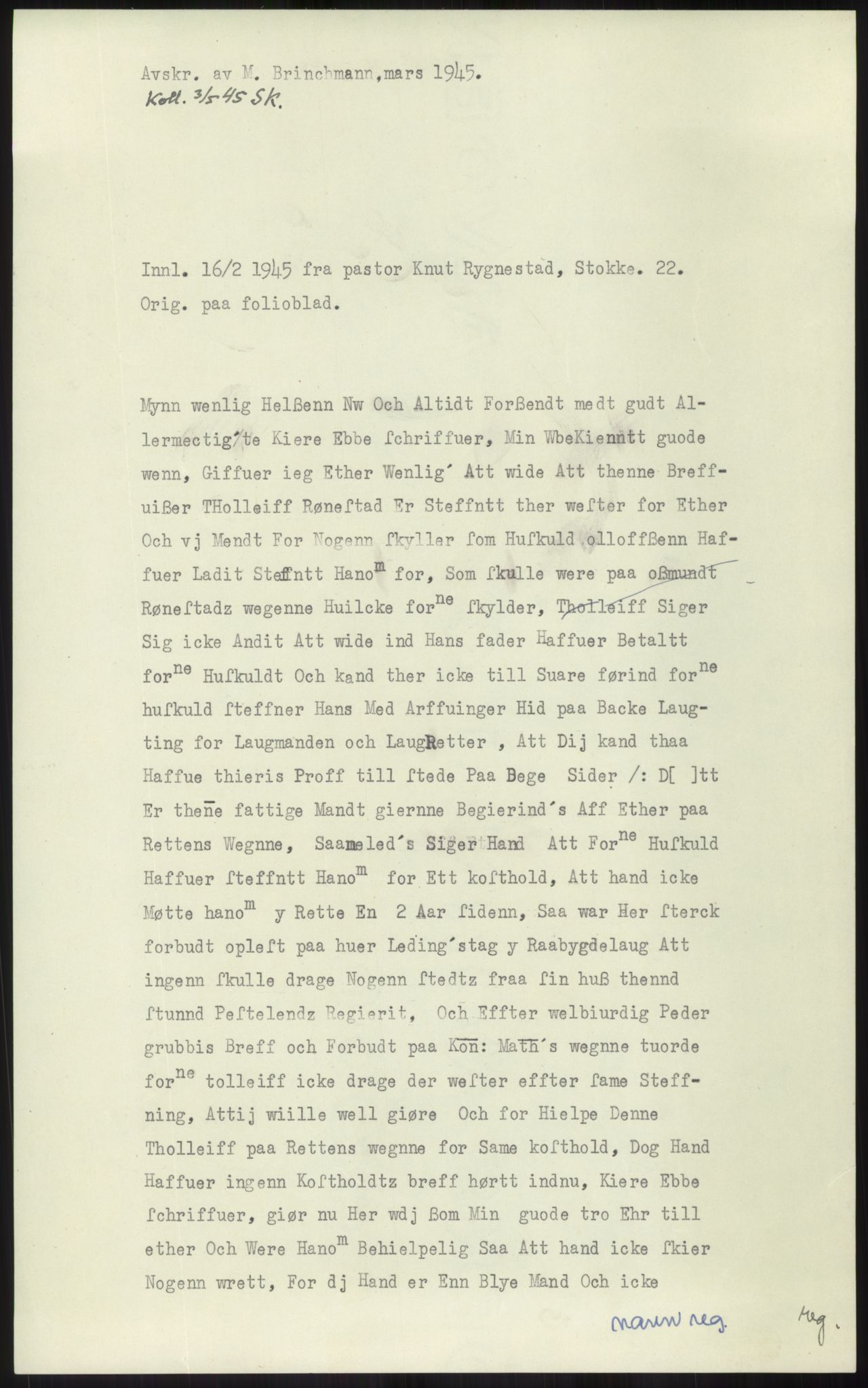 Samlinger til kildeutgivelse, Diplomavskriftsamlingen, RA/EA-4053/H/Ha, p. 1540