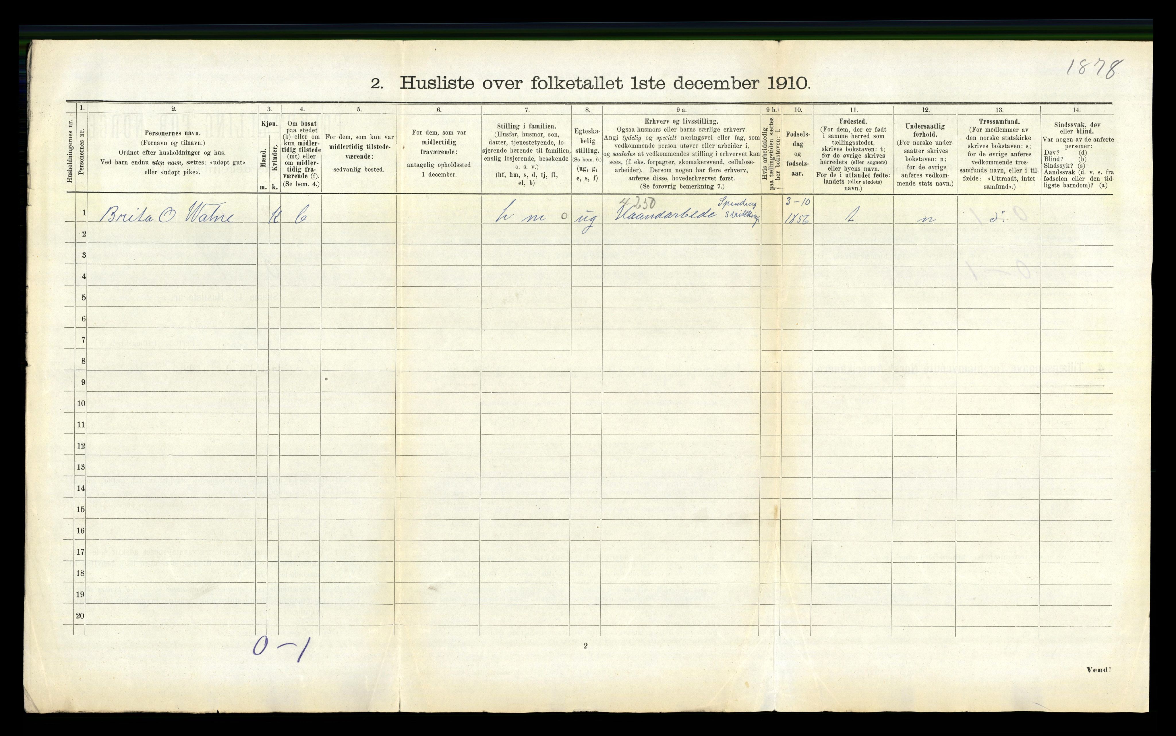 RA, 1910 census for Gulen, 1910, p. 141