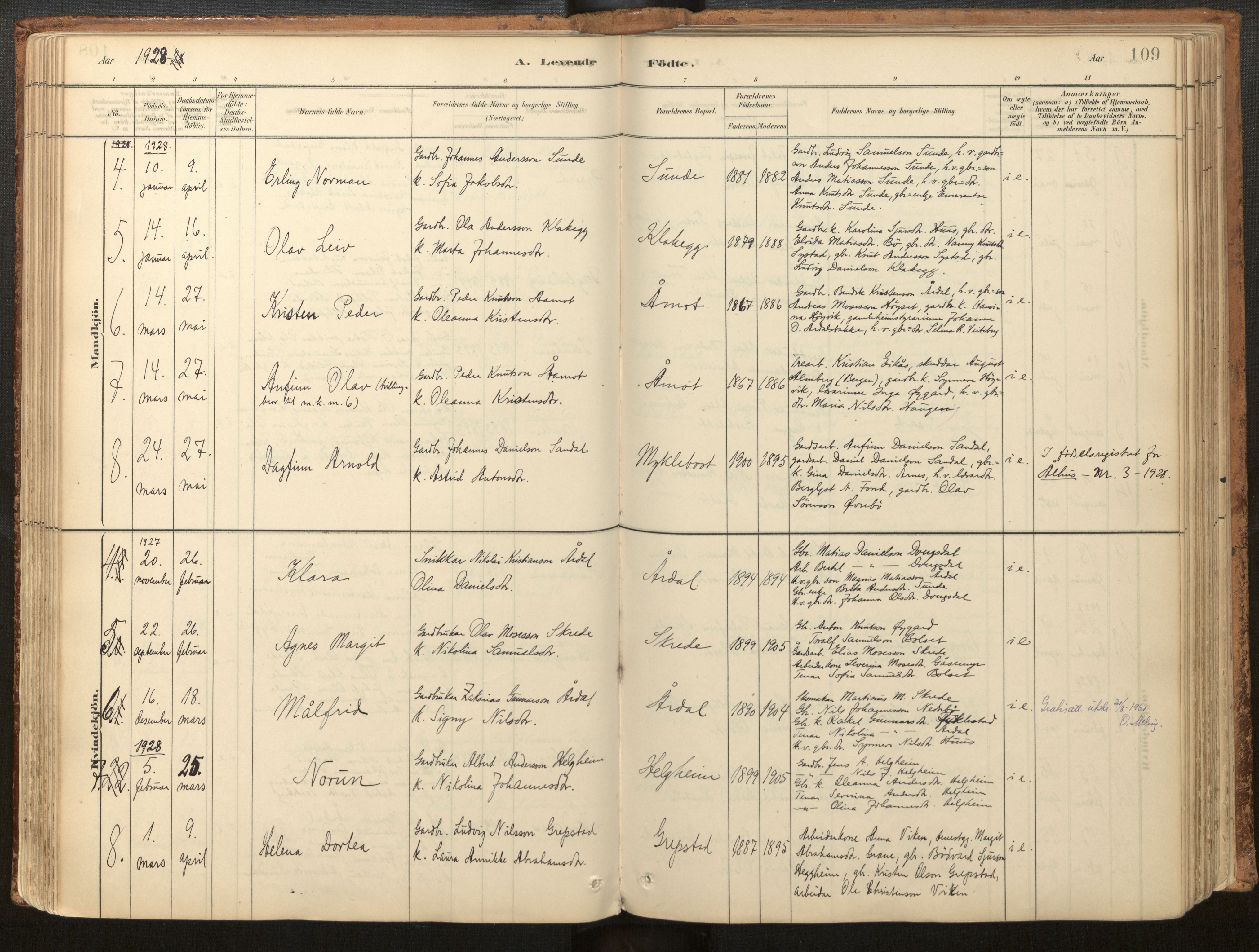 Jølster sokneprestembete, SAB/A-80701/H/Haa/Haac/L0001: Parish register (official) no. C 1, 1882-1928, p. 109